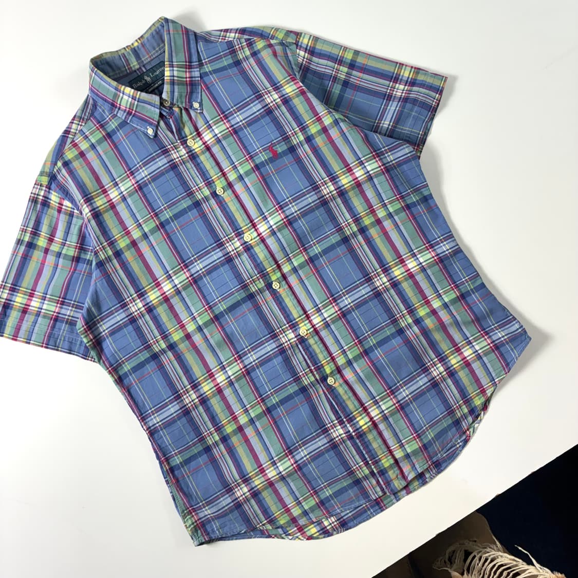 Polo  폴로 랄프로렌 자수 코튼 포플린 멀티 체크 반팔 셔츠 상품이미지2