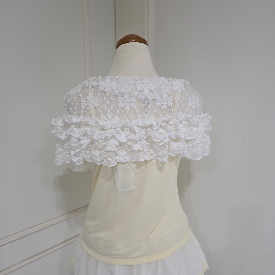 빈티지)양산형 페어리계 히메갸루 로리타 화이트 레이스숄 숄더머플러 로맨틱 상품이미지2