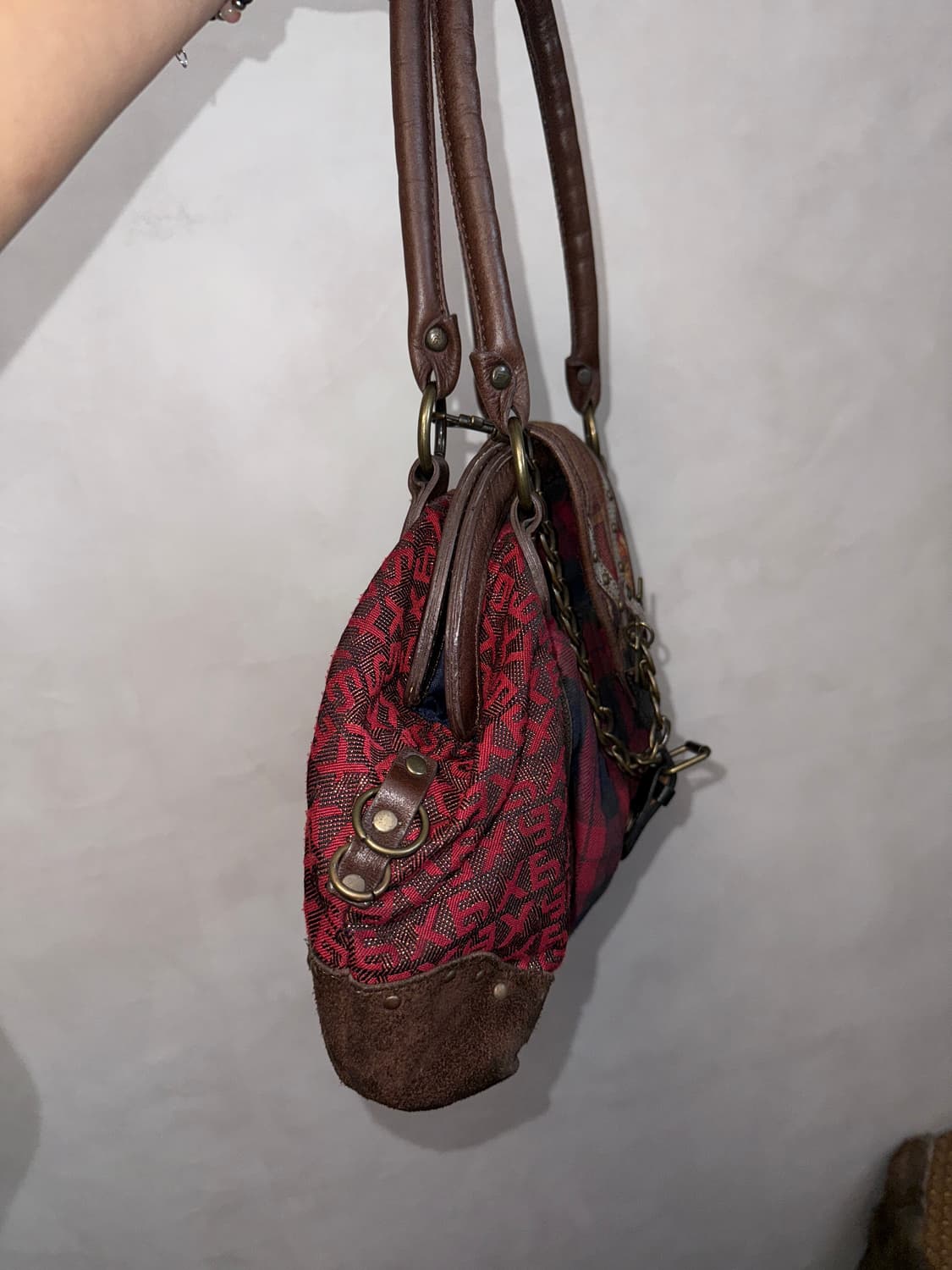 BNX oriental western tartan check 버클 숄더백 상품이미지4