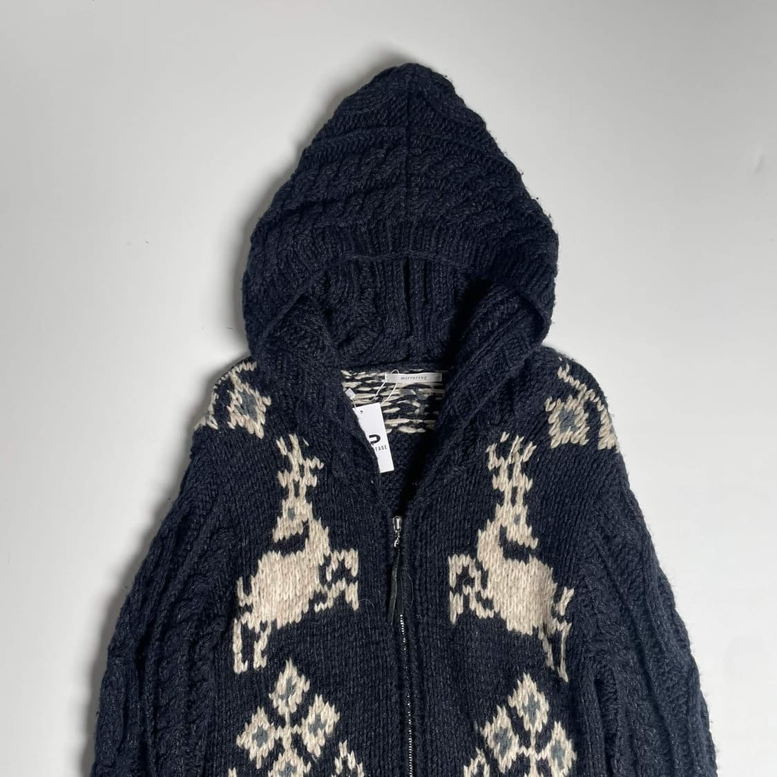 Mirroring 롱~~ 코위찬 니트 집업 코트 상품이미지2