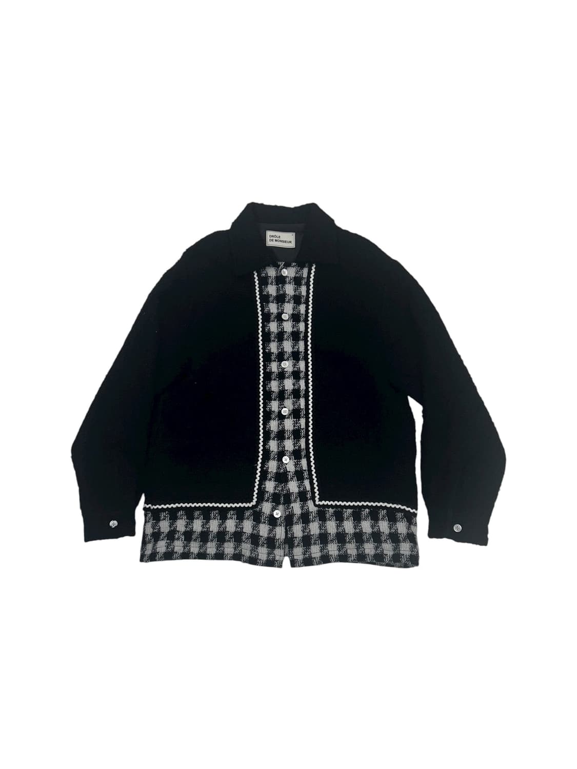 드롤드 무슈 체크 패널 플리스 셔츠 상품이미지1