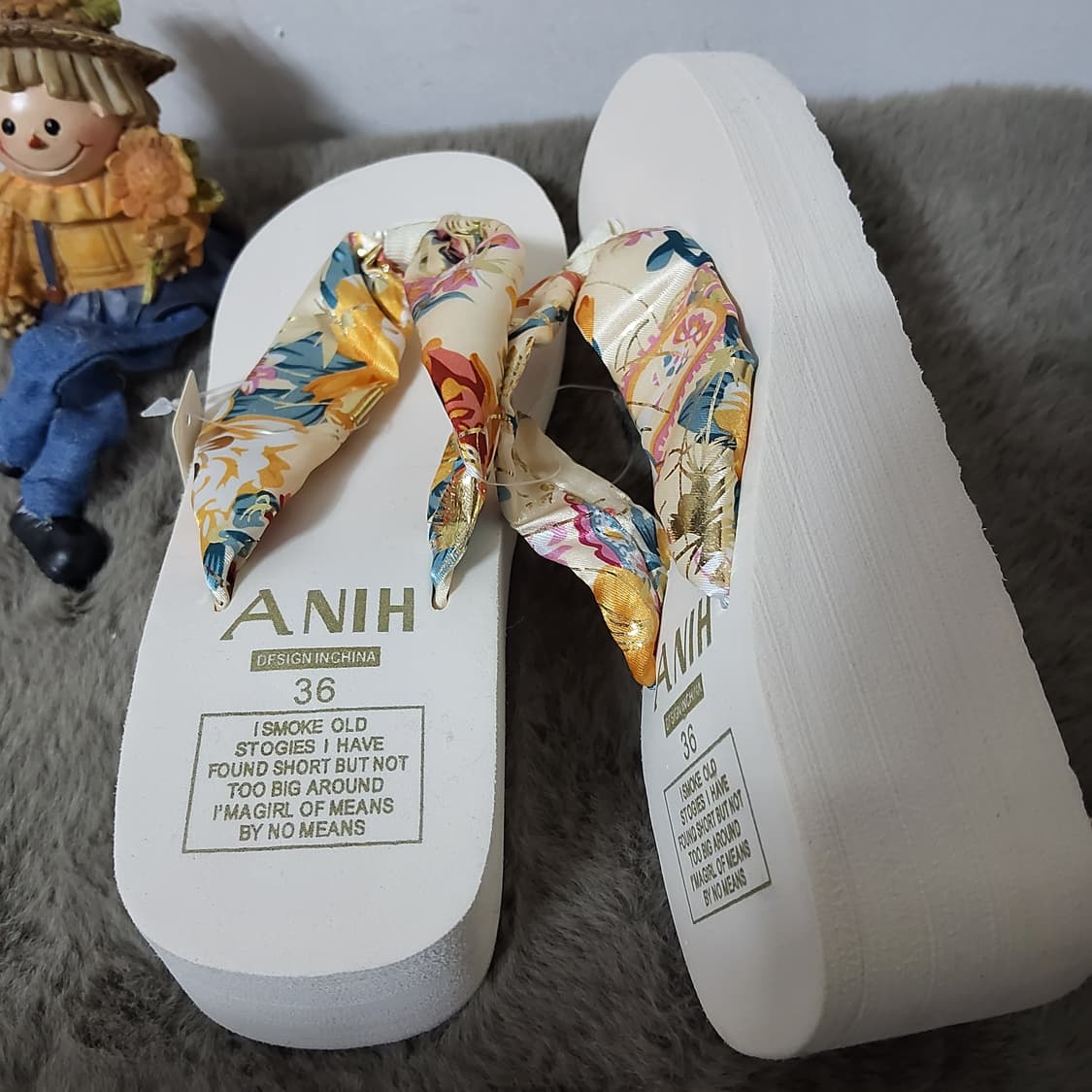 새상품 ANIH 플라워 리본 쪼리 직짹 샌들 230 36 가볍고 넘 이쁜 상품이미지6