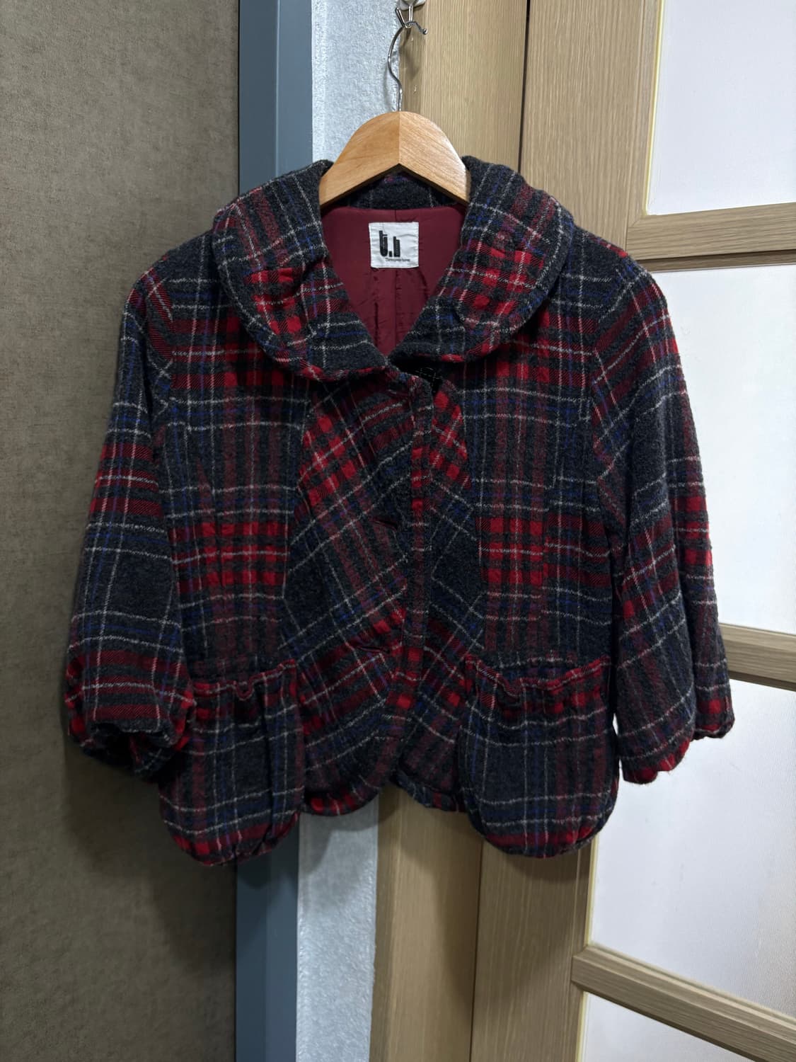 레드 체크 숏 자켓 상품이미지10