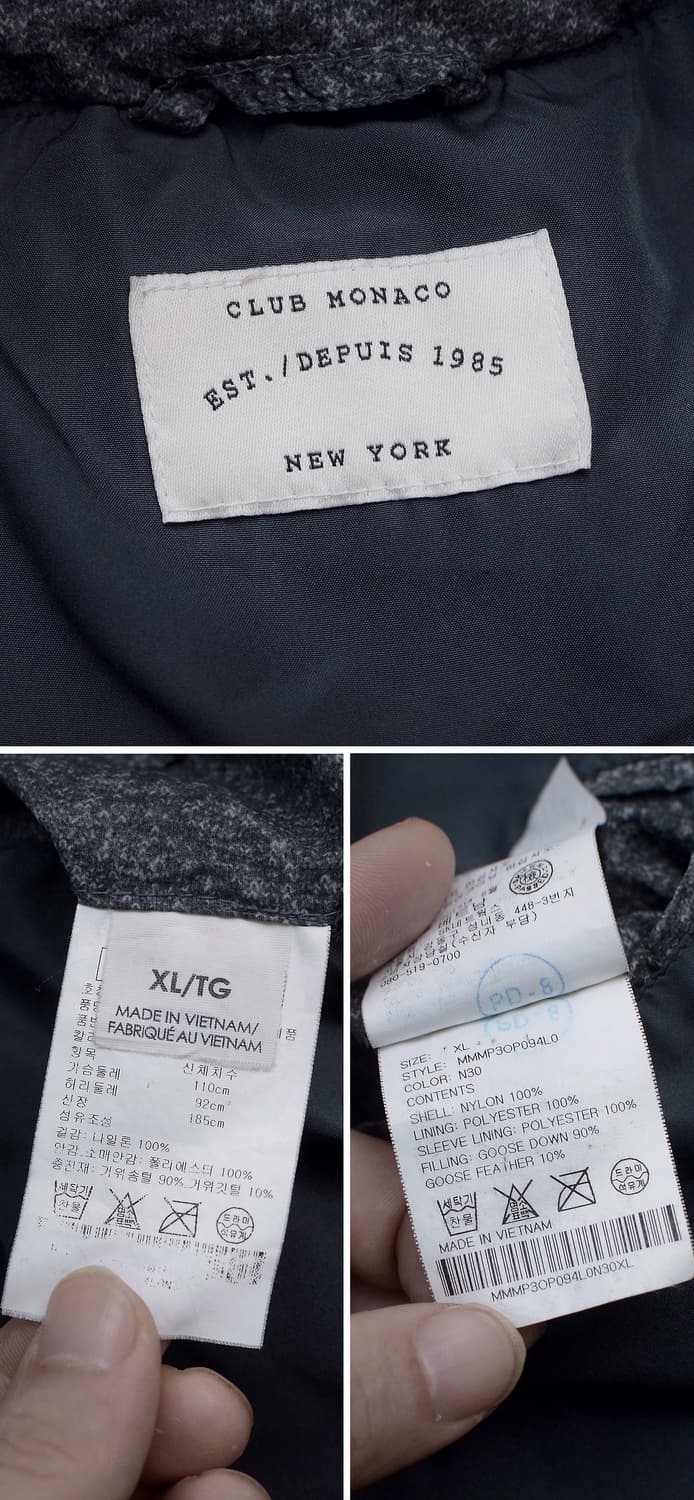 클럽 모나코 더블 카라 구스다운 패딩 자켓 (XL / 105+) 상품이미지10