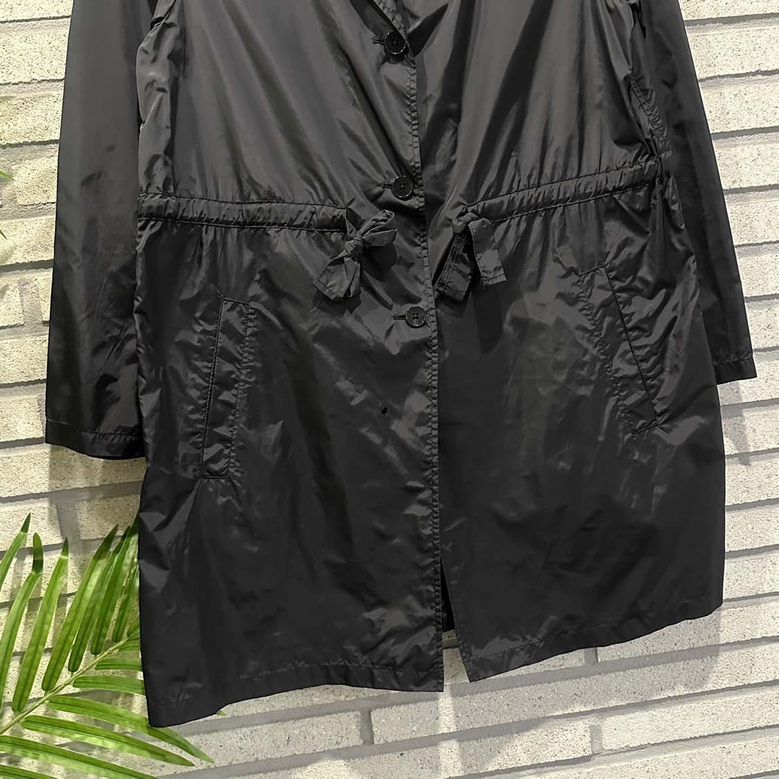 JPN VINTAGE 나일론 미디 자켓 스트링 투포켓 디테일 블랙 상품이미지4