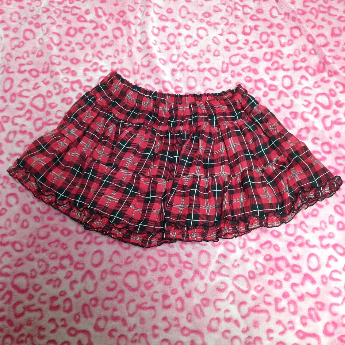 갸루 빈티지 쉬폰 체크 튜튜 캉캉 스커트 미니스커트 치마 상품이미지2