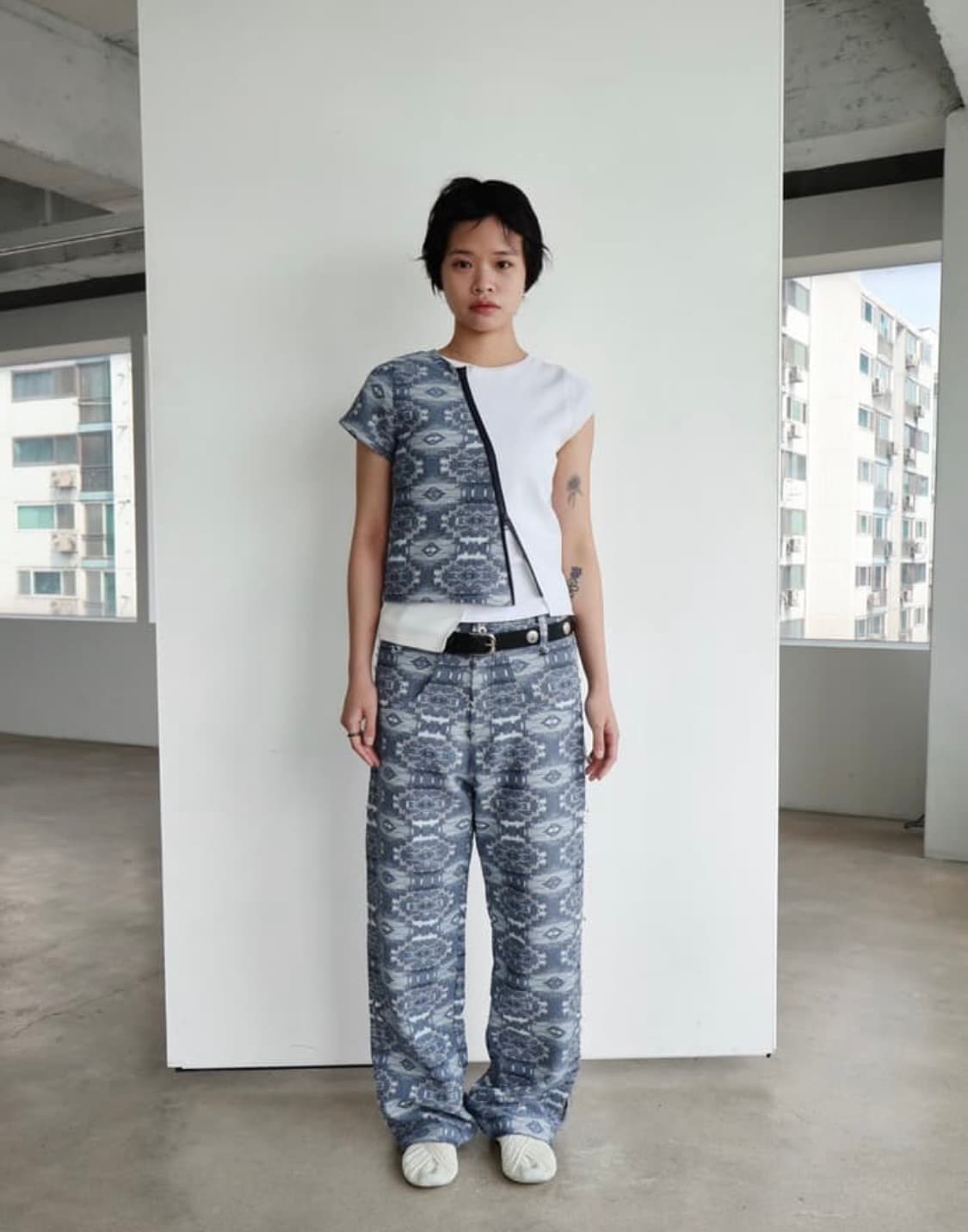 [B-grade] 공테잎 자카드 팬츠 m  상품이미지2