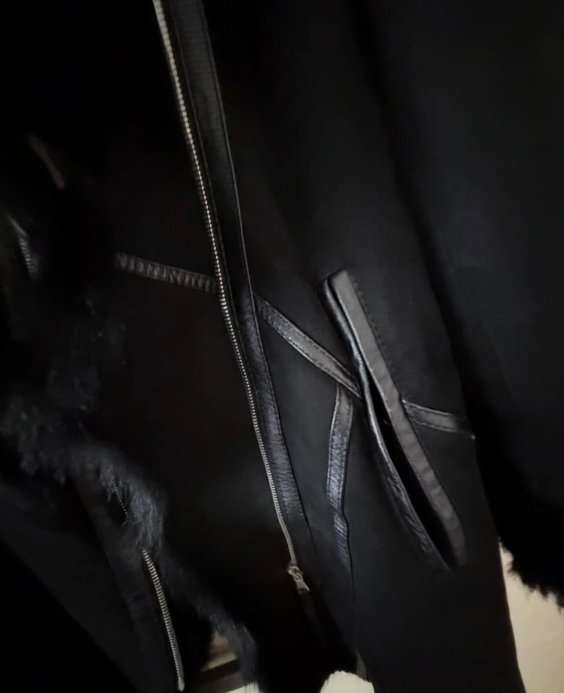 블랙 퍼 트리밍 자켓 상품이미지2