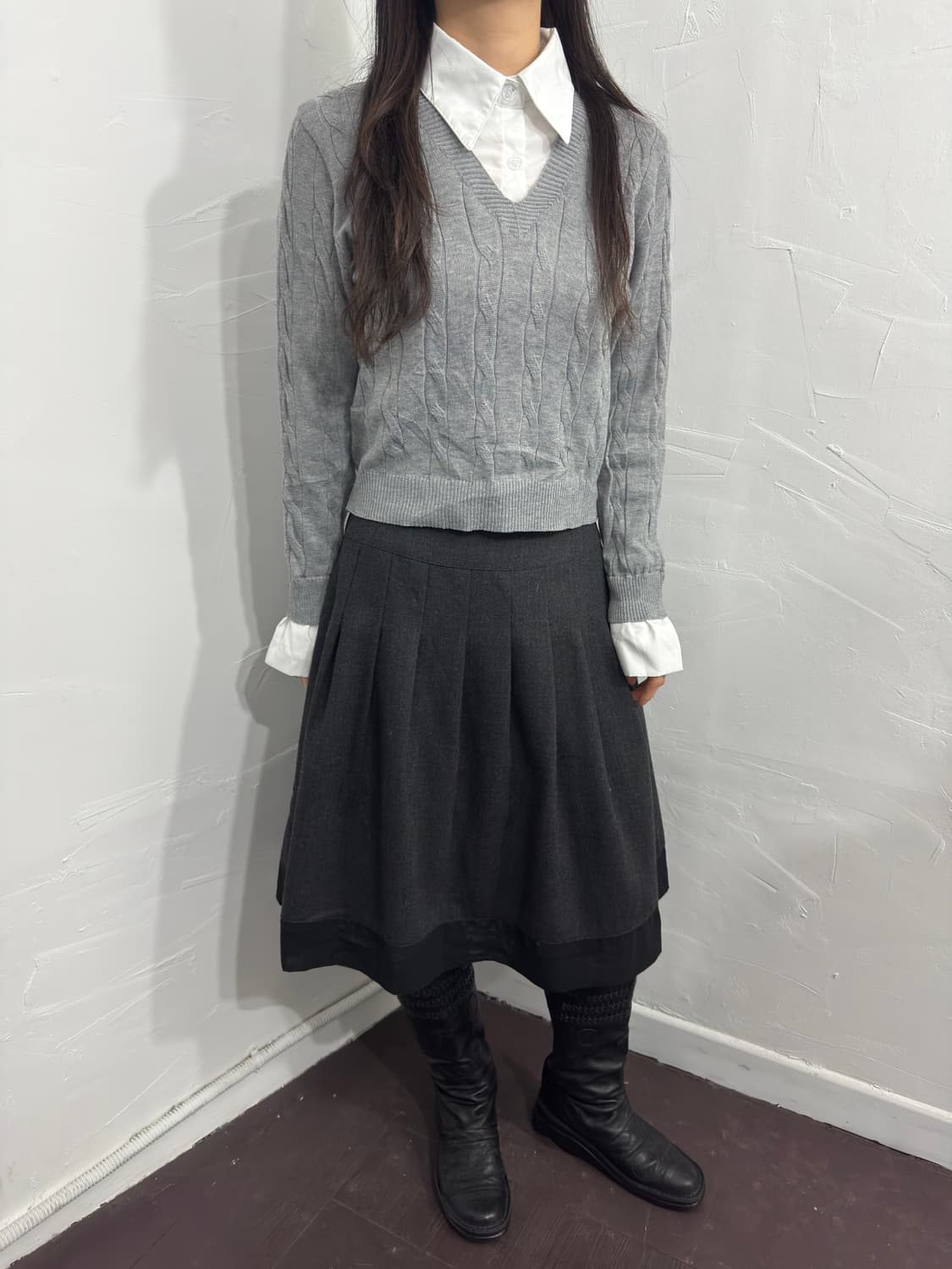 shirt layered knit 상품이미지5