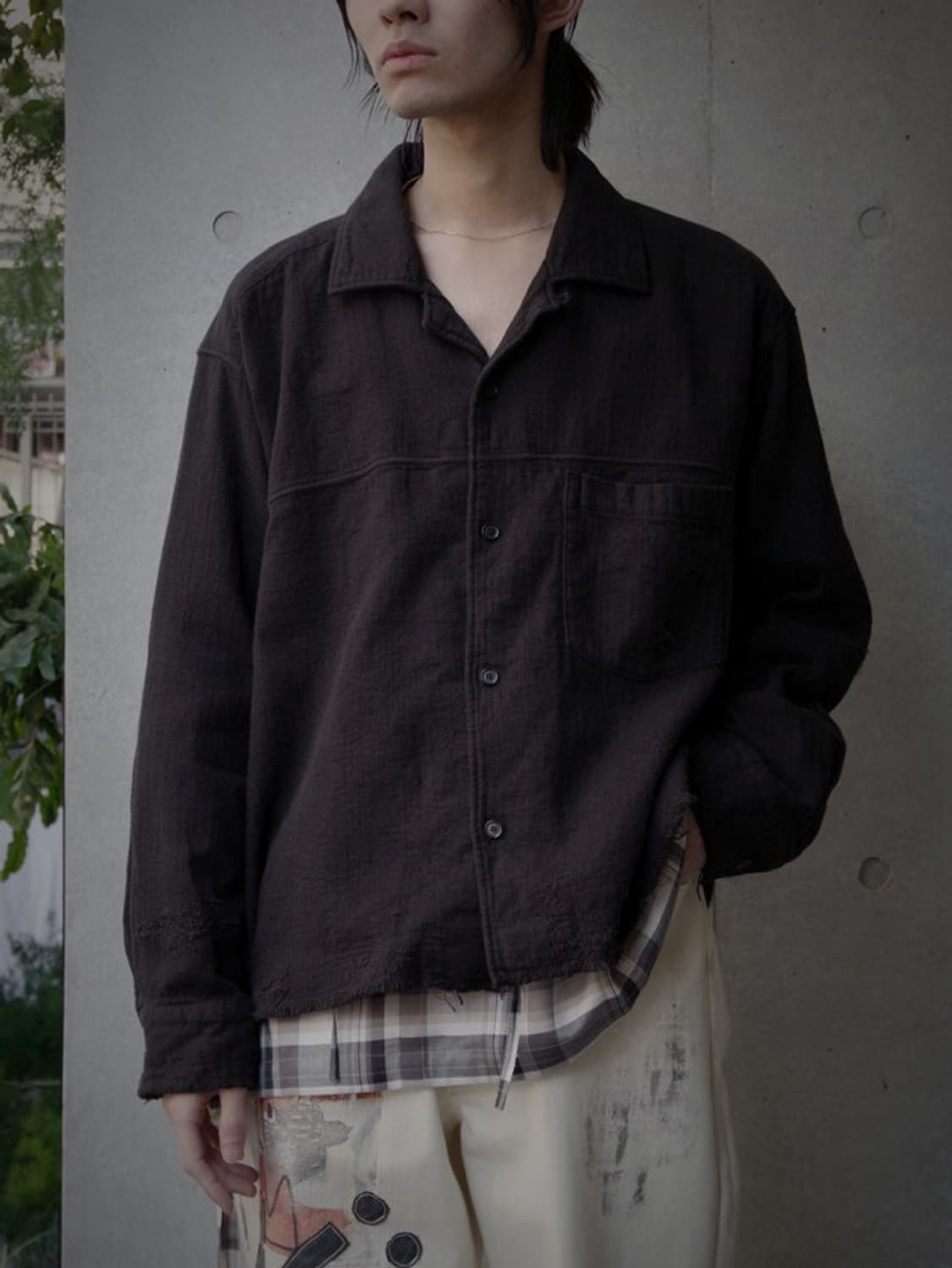안셀름 더블 거즈 데미지 셔츠 자켓 상품이미지1