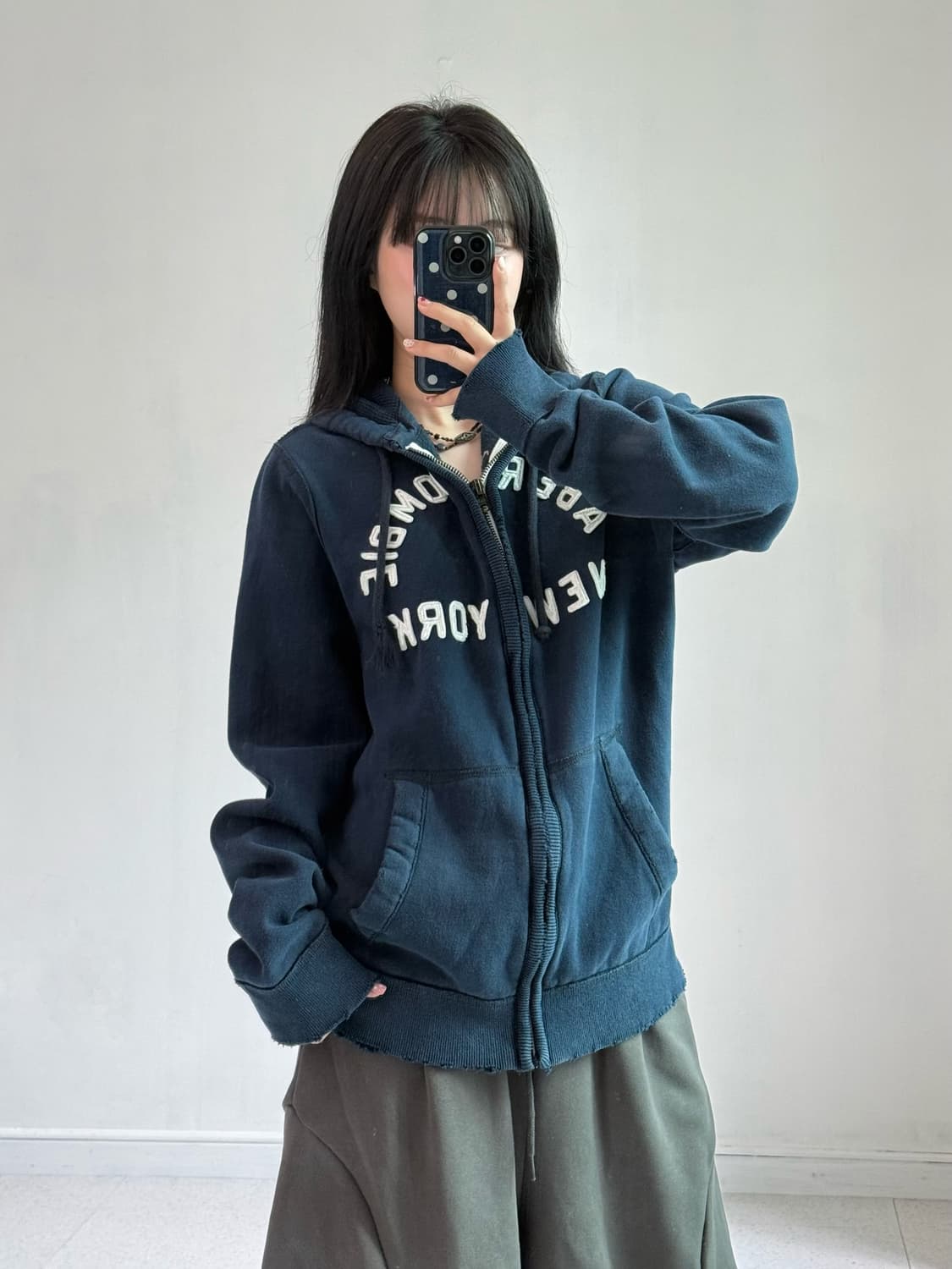 아베크롬비 네이비 헤비웨잇 후드집업 상품이미지3