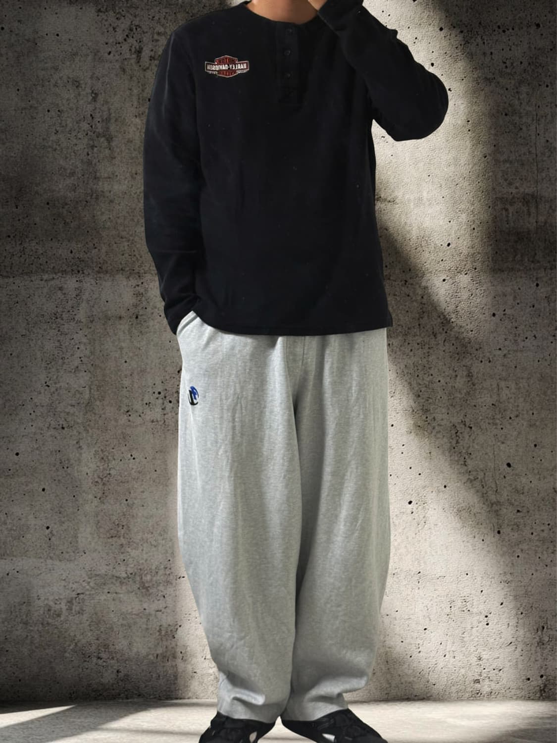 00's Harley-Davidson 할리 데이비슨 와플 헨리넥 긴팔티 상품이미지2