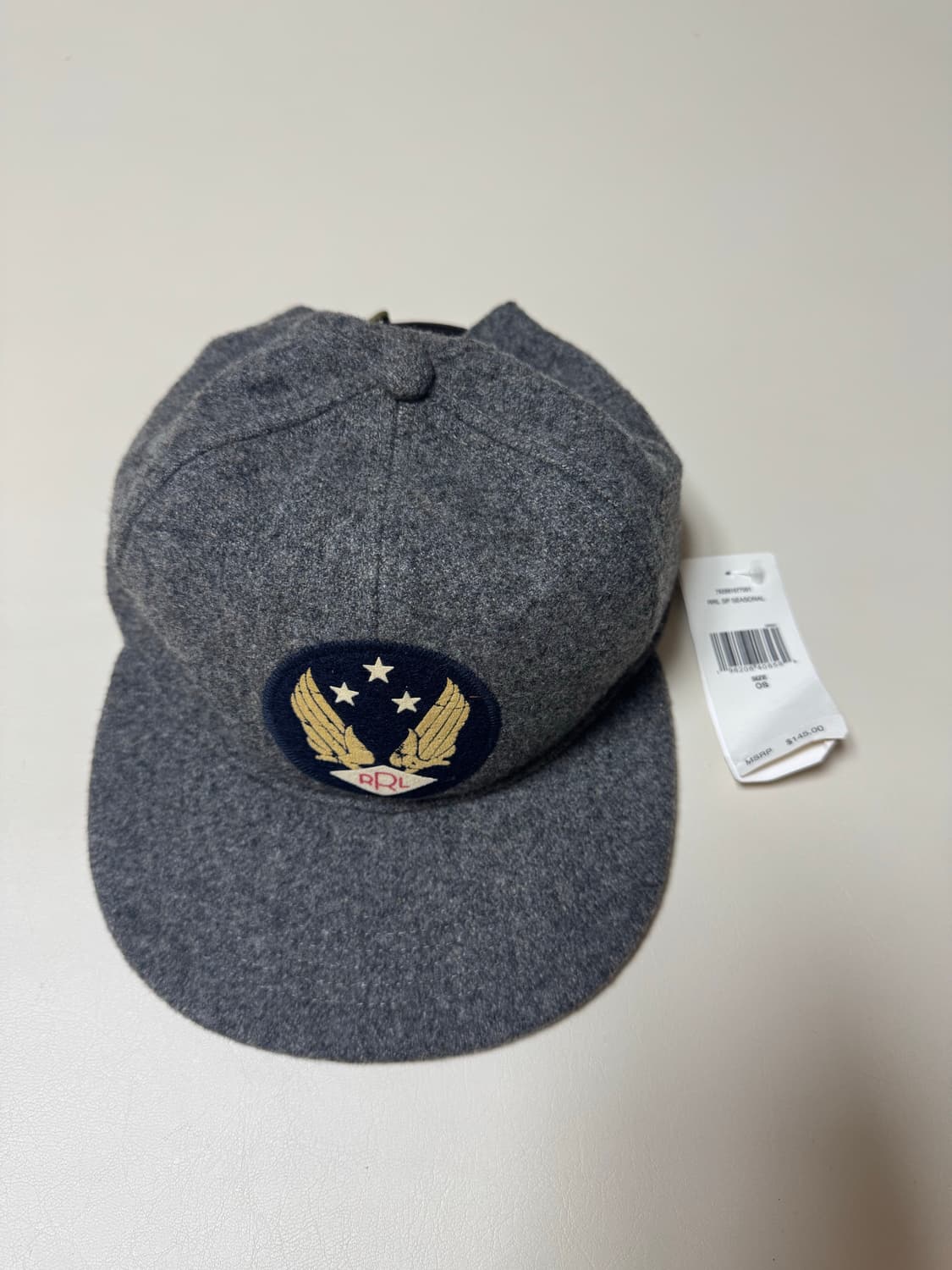 RRL 로고 울 블렌드 펠트 볼캡 그레이 상품이미지1