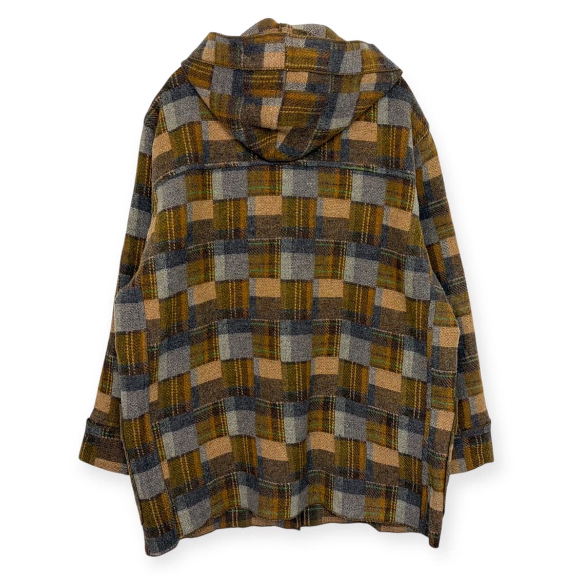 빈티지 패턴 울 후드 코트 자켓 상품이미지8