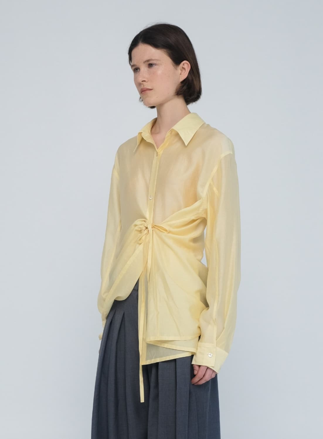 새상품) 에핑글러 WRINKLE TENCEL SHIRTS 옐로우 S 상품이미지4