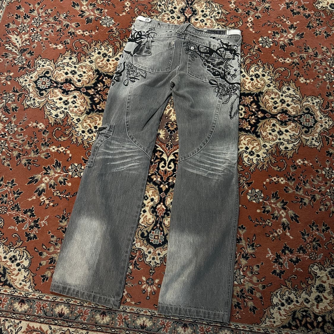 오리엔탈 자수 데님 팬츠 (30) y2k 펑크 상품이미지3