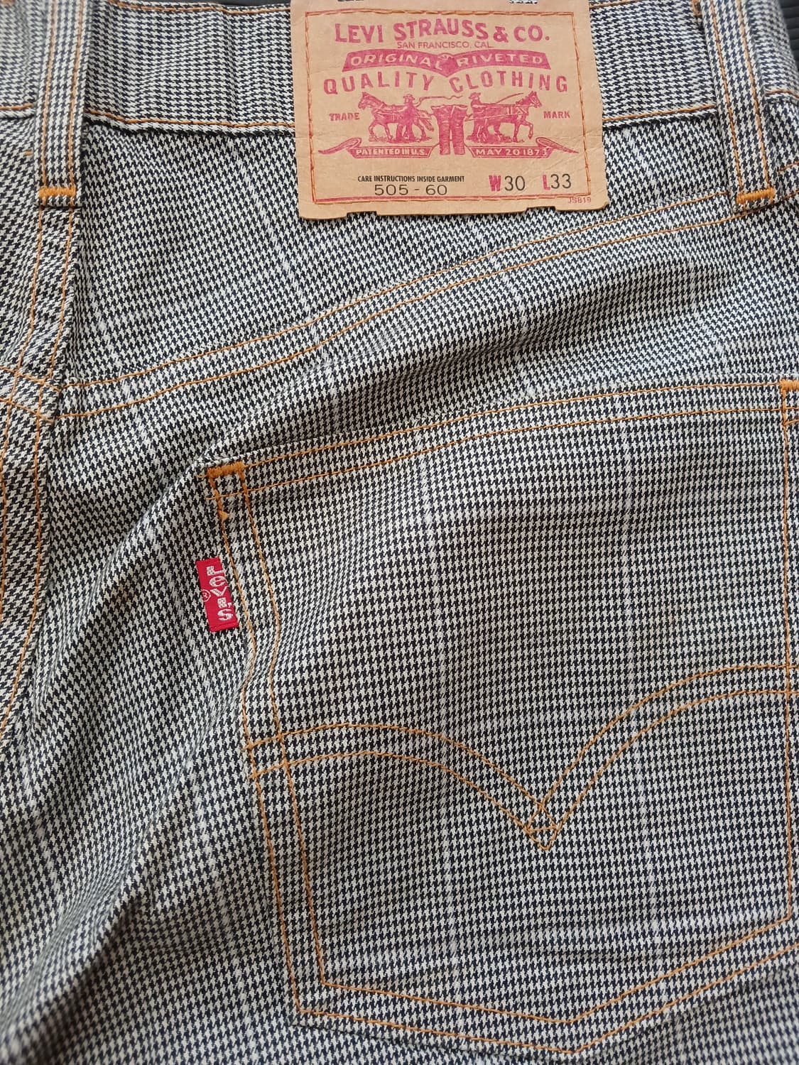 리바이스00s  505-60 일본산 체크바지 상품이미지2
