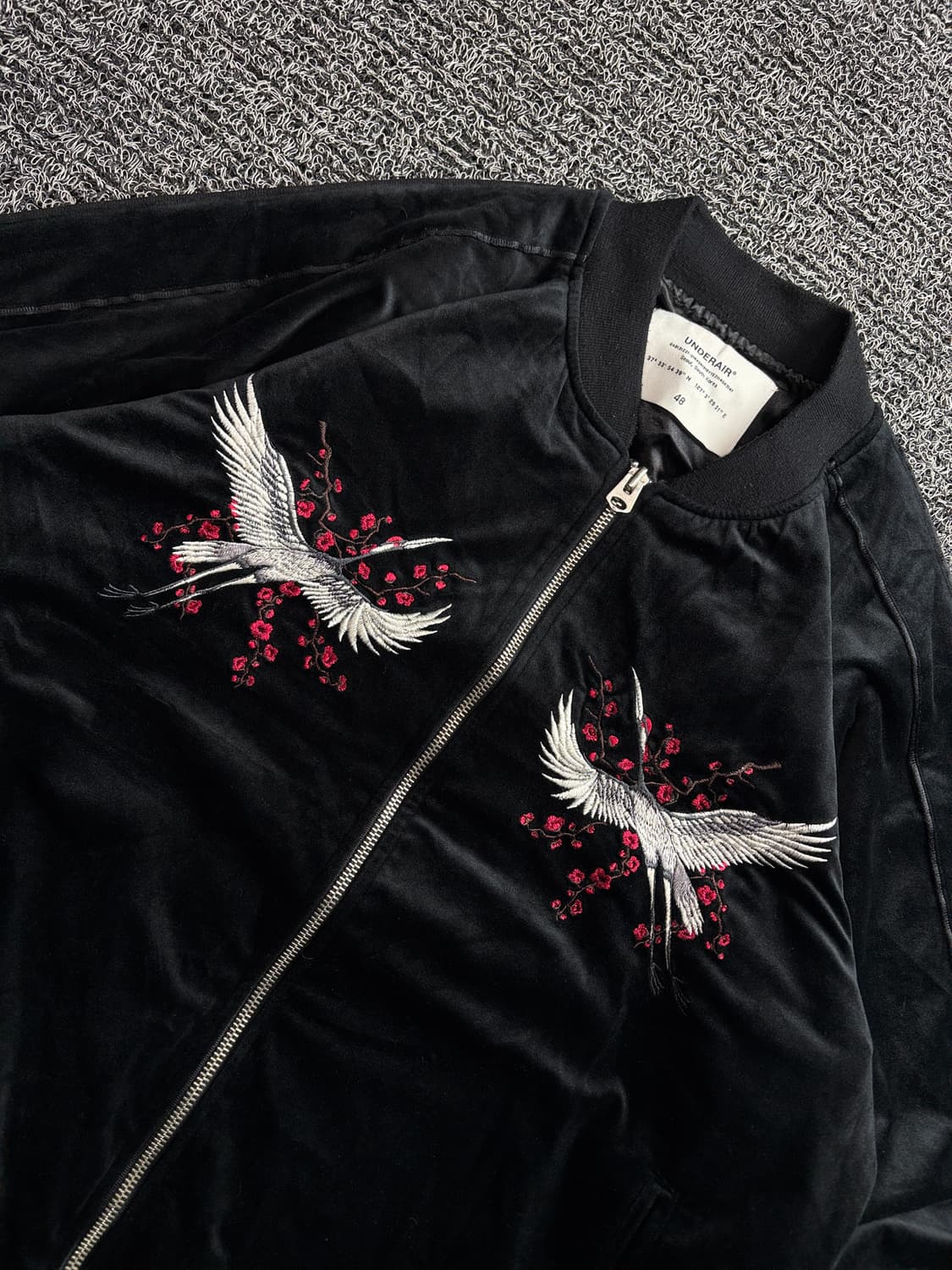 언더에어 두루미 자수 벨벳 스카쟌 3746 상품이미지3