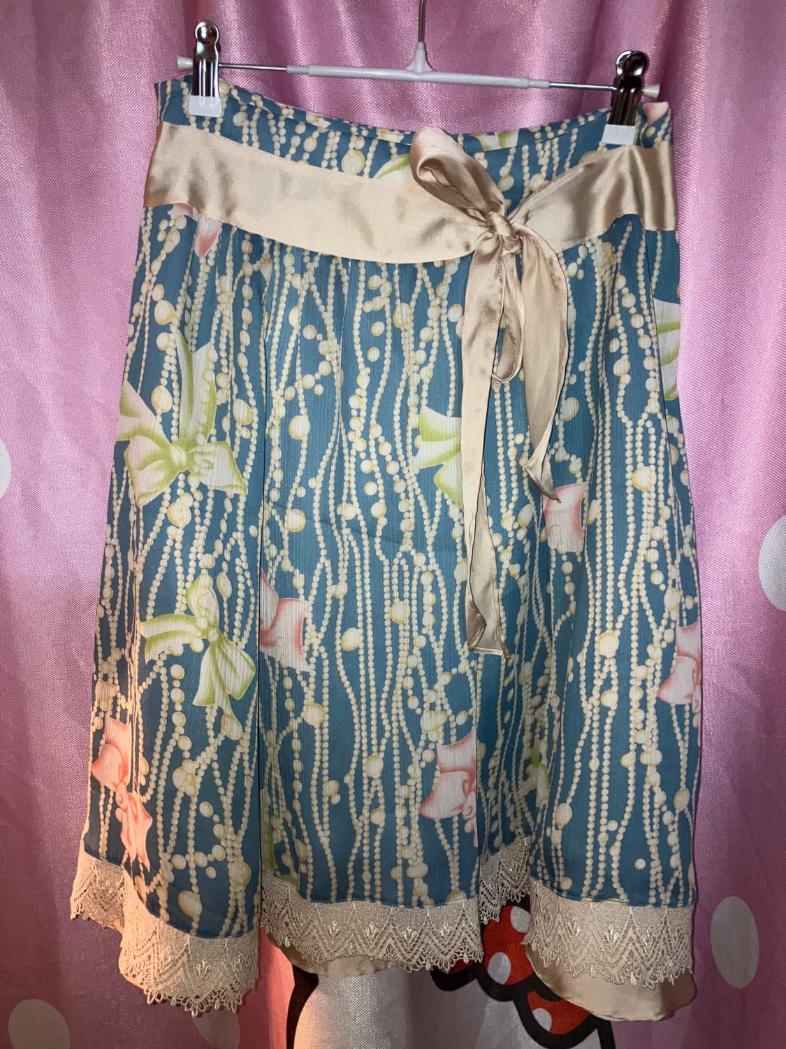 jpn 리본 에메랄드 스커트 상품이미지2