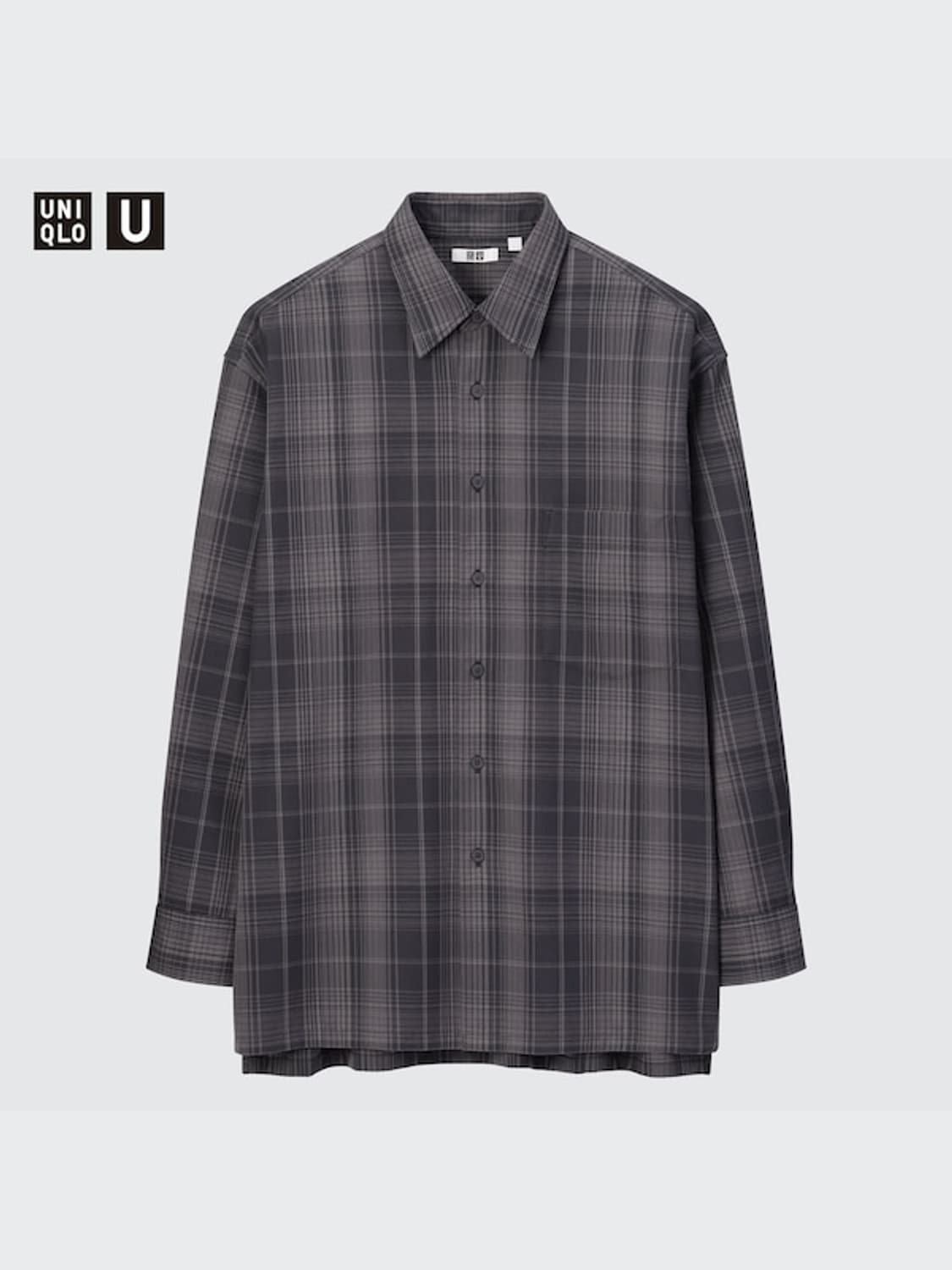 유니클로 U 플란넬 오버사이즈 체크셔츠 L사이즈 상품이미지1