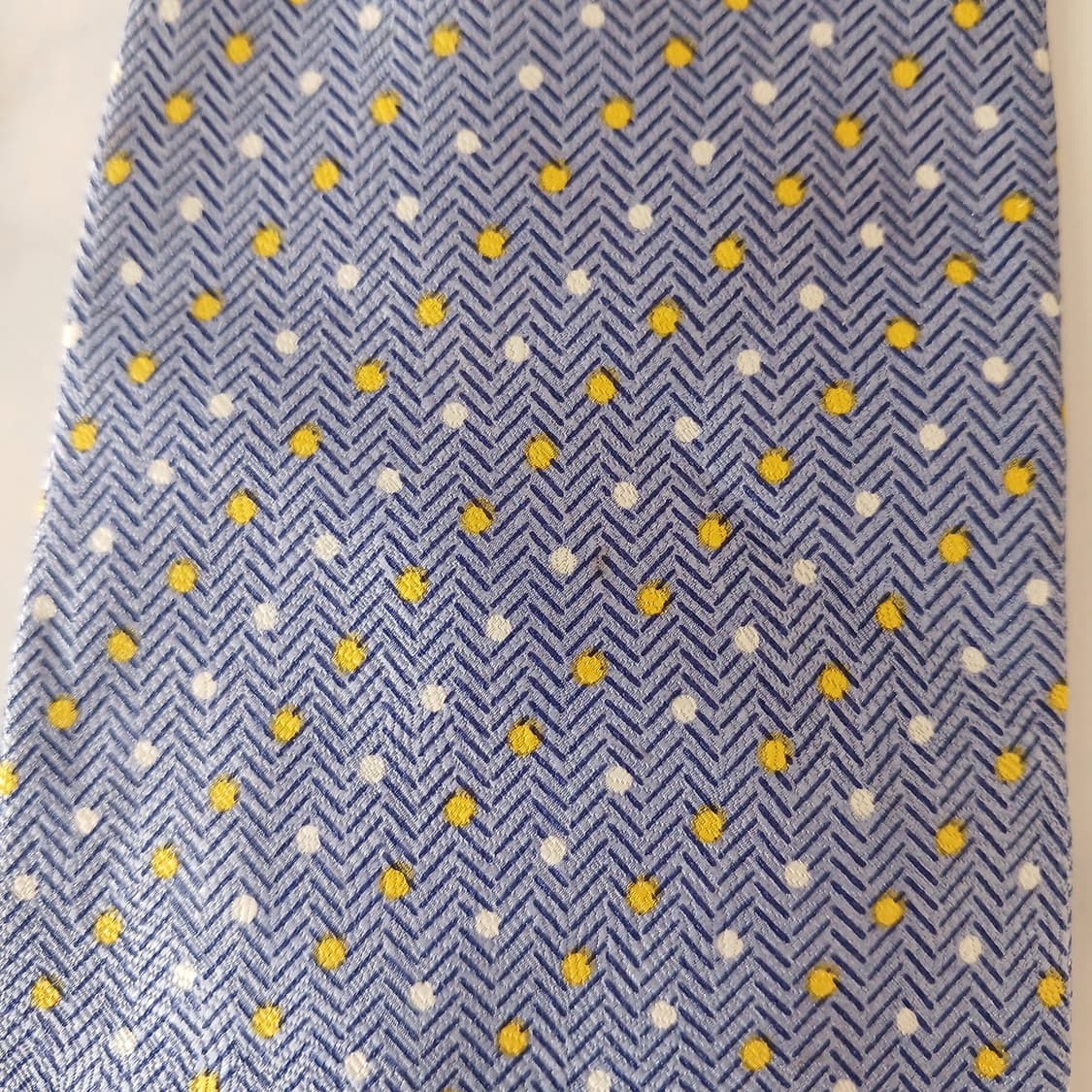 발망 실크 블루 헤링본 도트 넥타이 9.6cm A등급 A19173
 상품이미지9