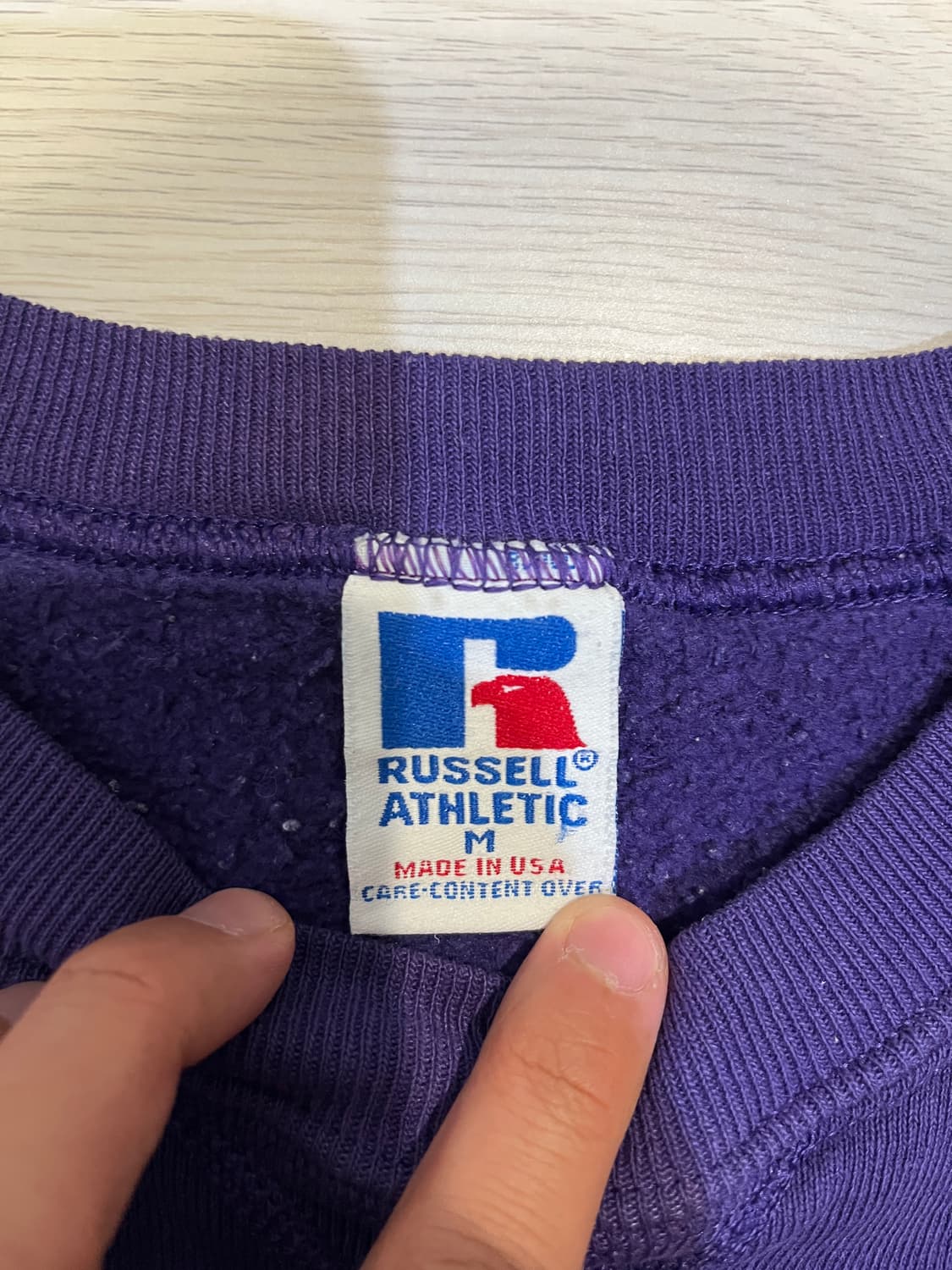 90s 빈티지 러셀 스웻셔츠 M 퍼플 상품이미지2