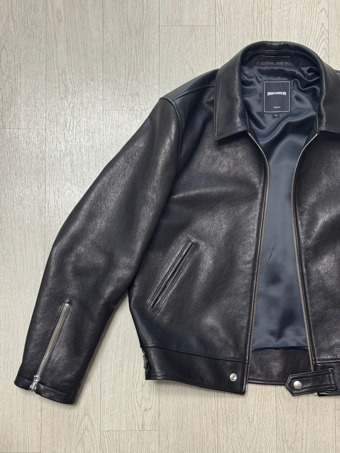 (딤스킨) Morris 베지 램스킨 가죽 자켓 L 상품이미지2