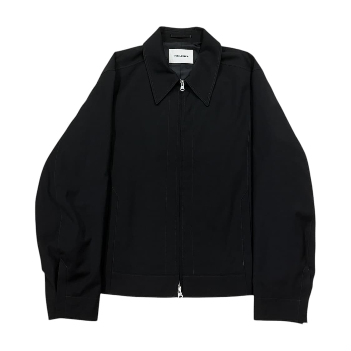 인사일런스 포인티드 칼라 울 집업 자켓 블랙 M 상품이미지1