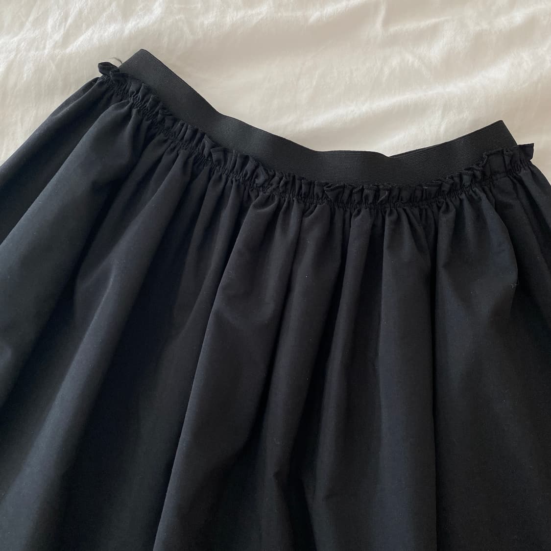 빈티지 블랙 미디 코튼 스커트 상품이미지3