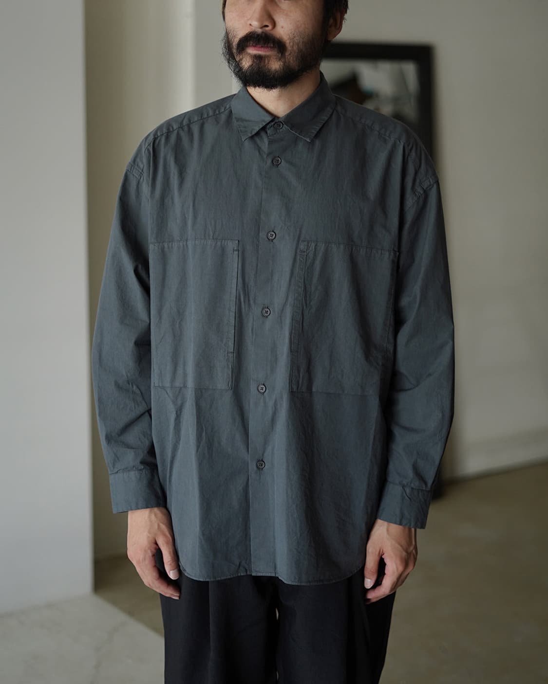 스틸바이핸드 가먼트다이 셔츠 블랙 48 상품이미지6