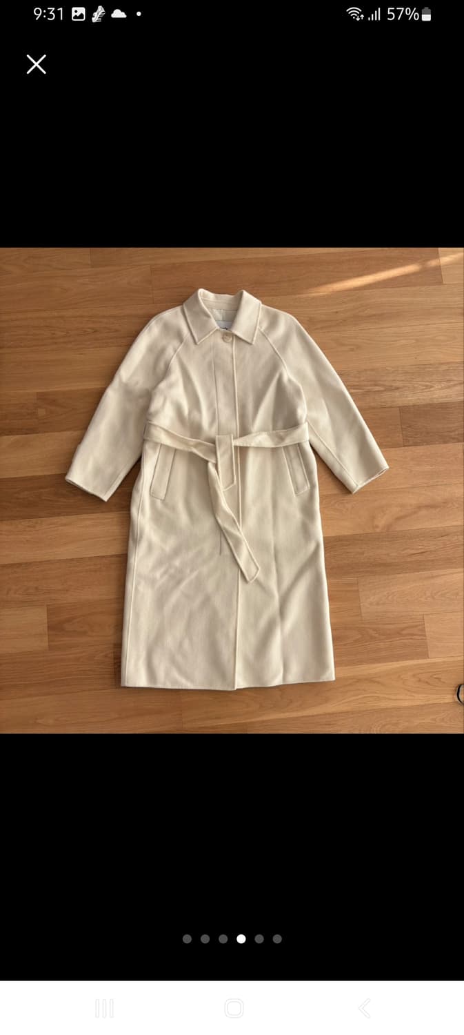 뮤제 알마 캐시미어 핸드메이드 벨티드 코트 크림 아이보리 34 상품이미지4