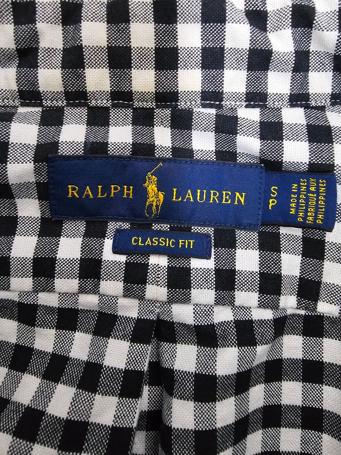 폴로랄프로렌 블랙 화이트 체크 셔츠 남방 S 상품이미지3