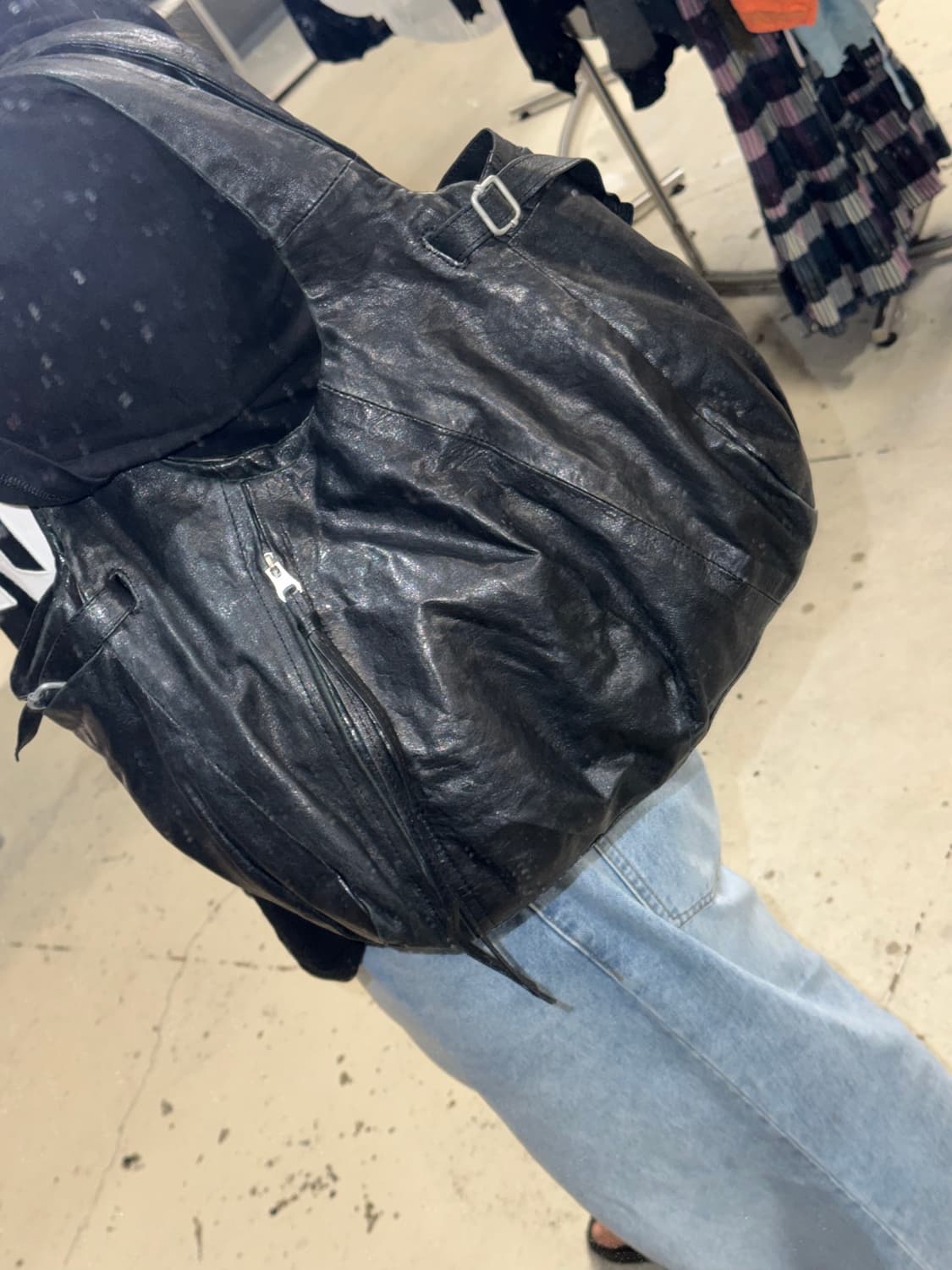 side buckle zipper point shoulder bag 상품이미지8