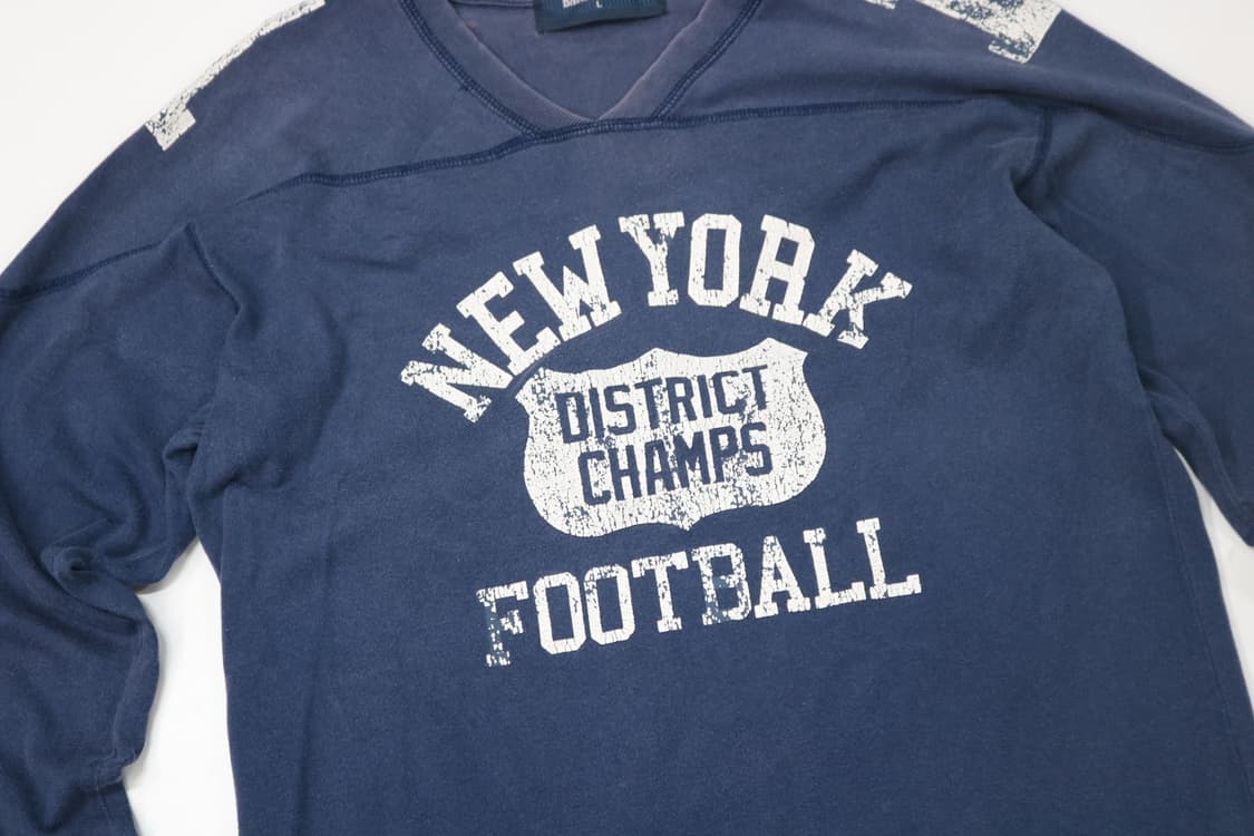 BACK NUMBER 빈티지 뉴욕 풋볼 V넥 긴팔 티셔츠 (L) 상품이미지4