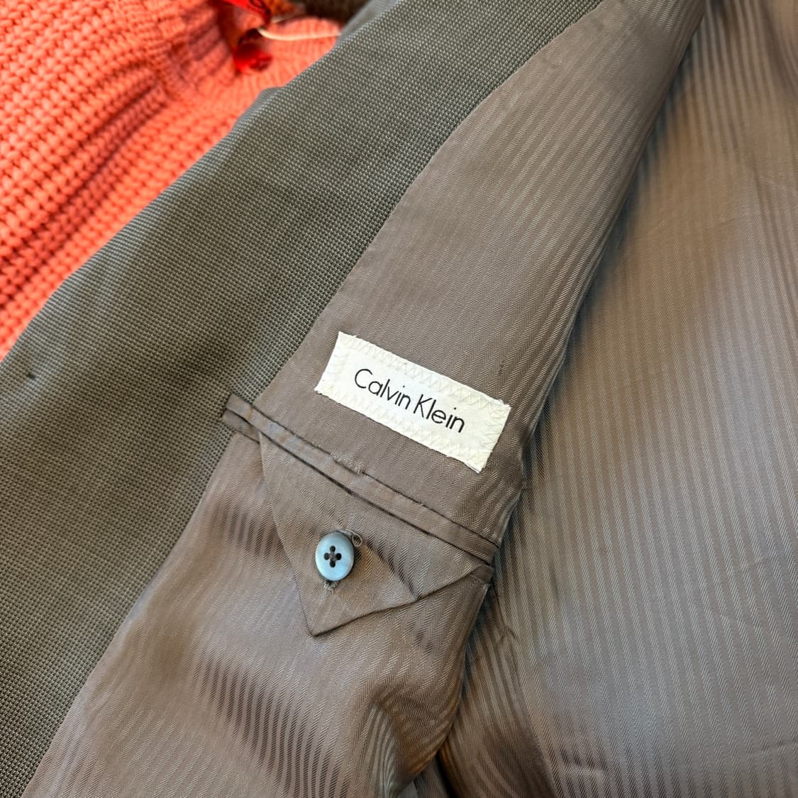 캘린 클라인 퓨어 뉴울 원단 스트라이프 원단 블레이저 자켓 L 상품이미지7