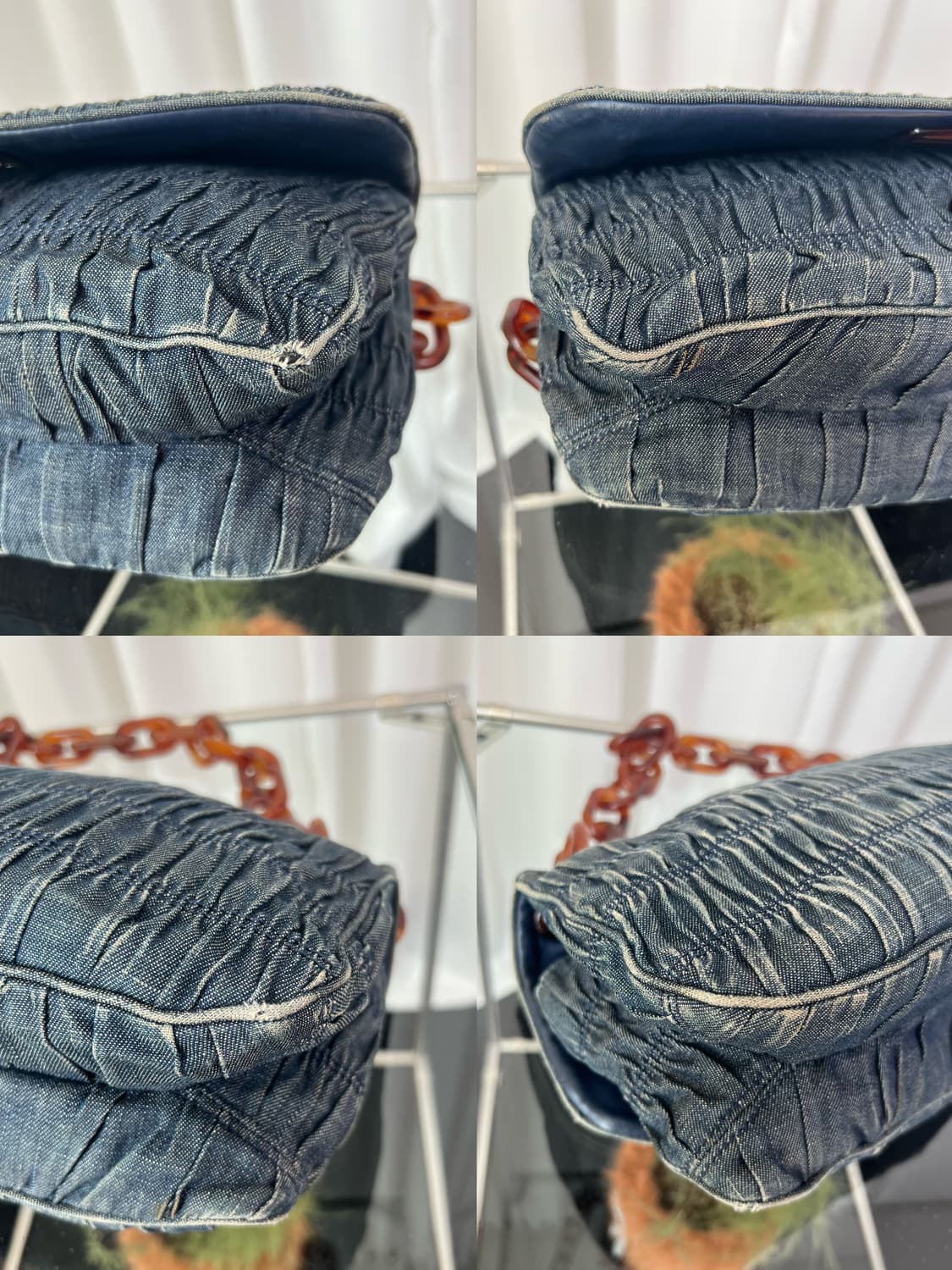 프라다 FW2011 데님 카프레토 가프레 숄더백 상품이미지7