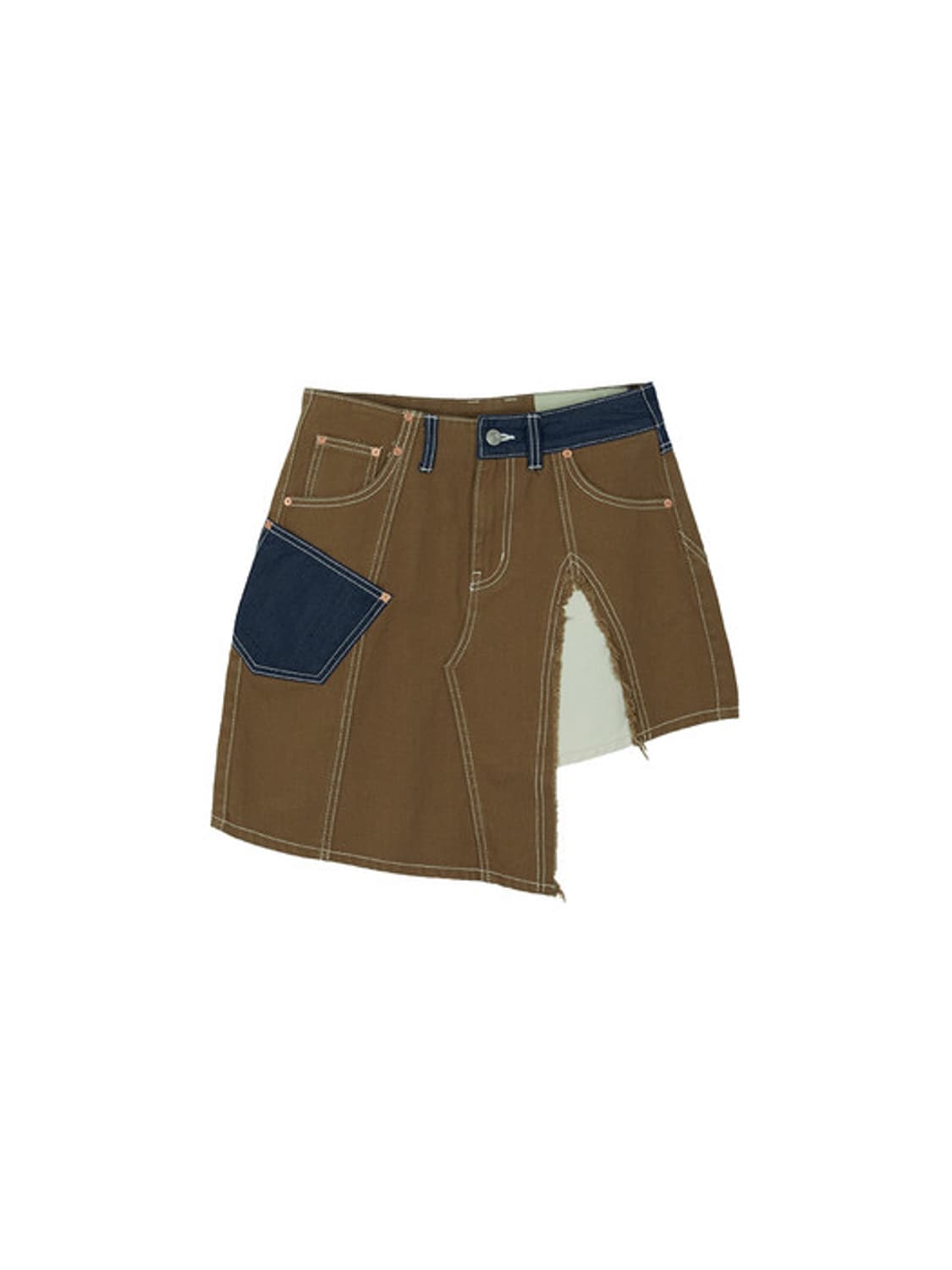 MARIEE PATCH ASYMMETRIIC DENIM SKIRTS 상품이미지1