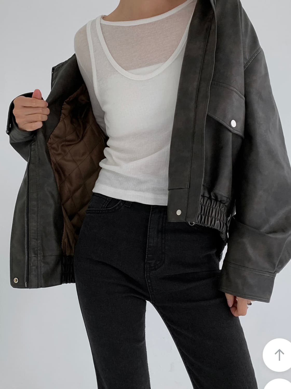 매니크 세크 레더자켓 브라운 누빔 상품이미지4