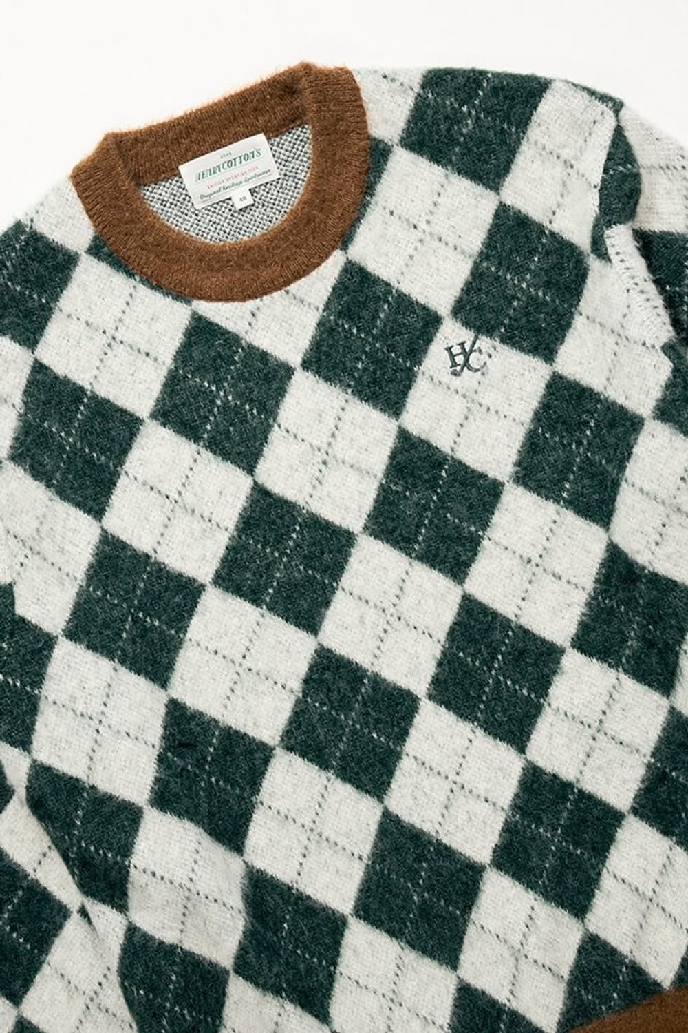 (새상품) 헨리코튼 BSC 아가일니트 다크그린 105사이즈 판매합니다. 상품이미지4