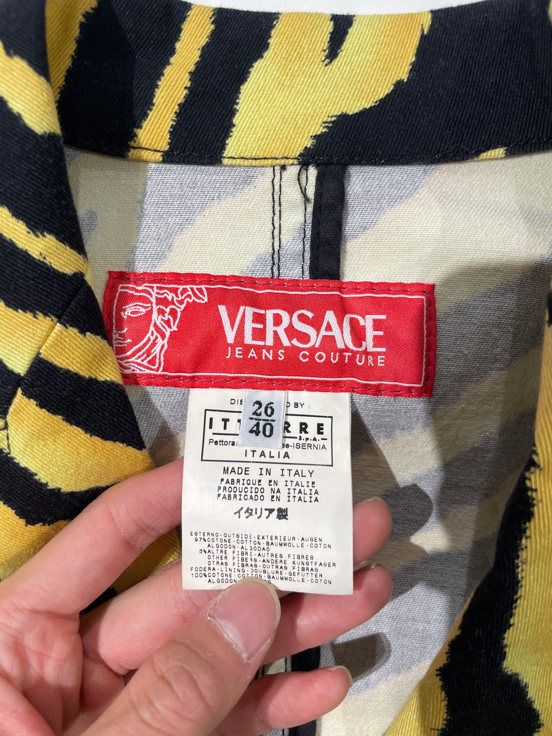 베르사체 진스 꾸뛰르 옐로우 타이거 크롭 슬림 자켓 상품이미지7