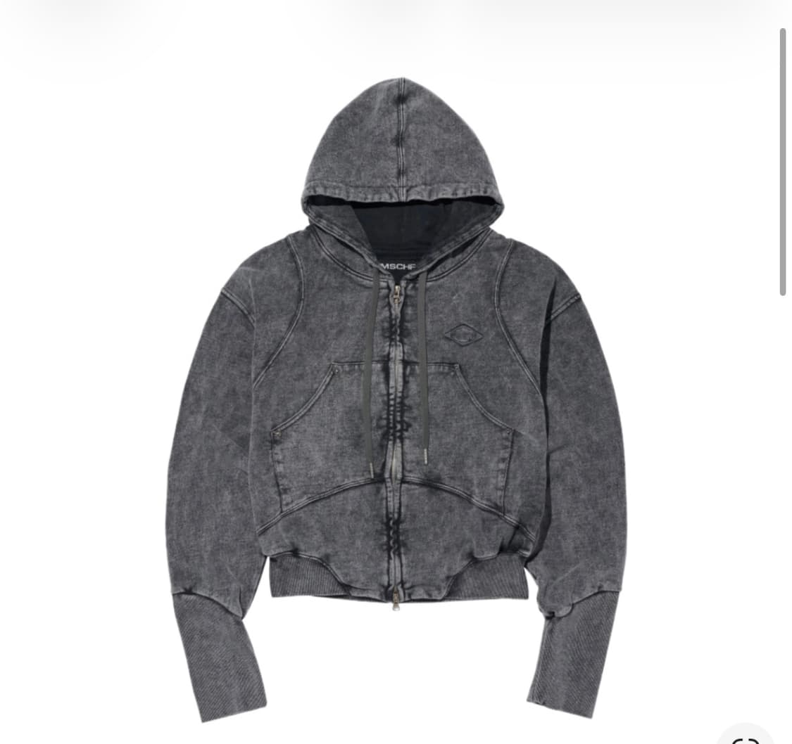 미스치프 벌룬 후드 워시드 차콜 상품이미지1