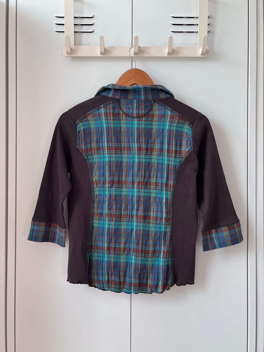 Apaiser 체크 레이어드 카라 티셔츠 상품이미지8