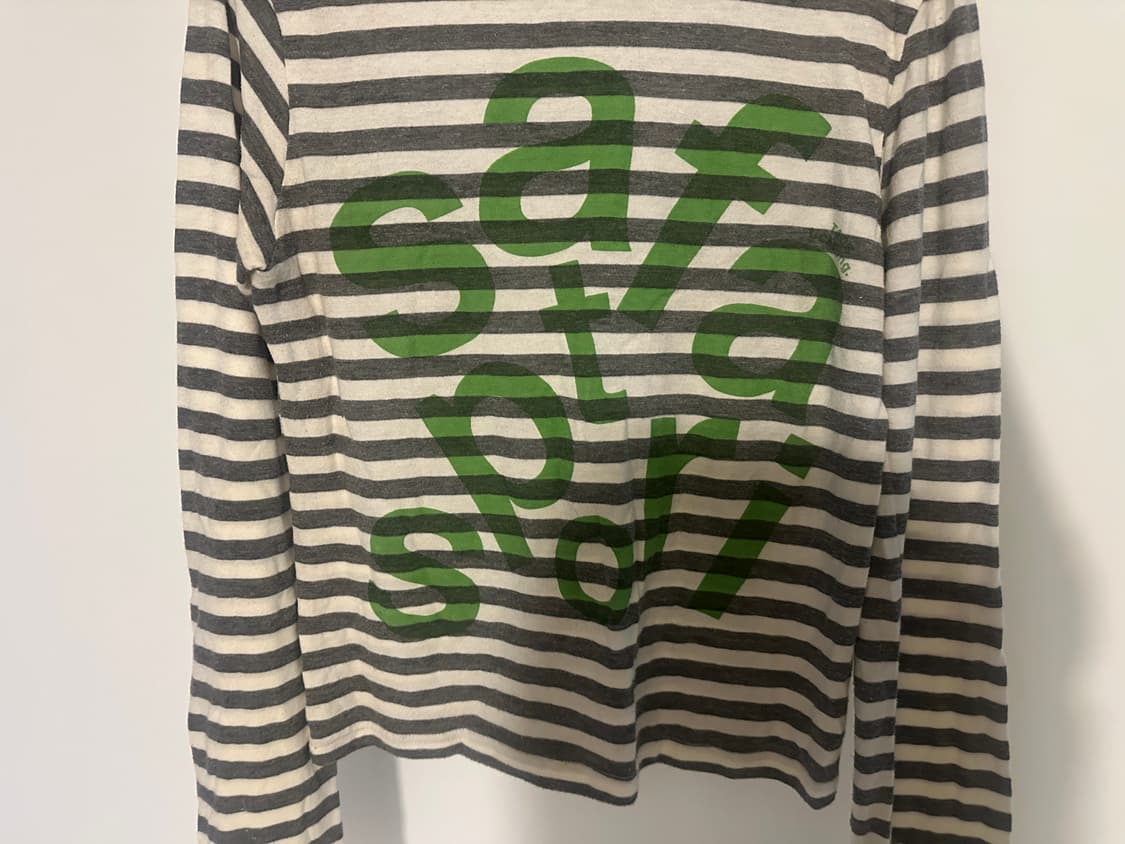 Ticketing Stripe Border Tee 1/2 Grey 상품이미지2