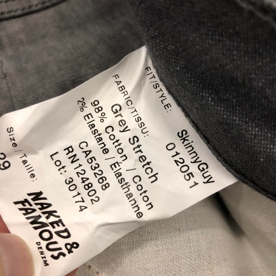 네이키드앤페이머스 그레이 셀비지데님 28-29 상품이미지6