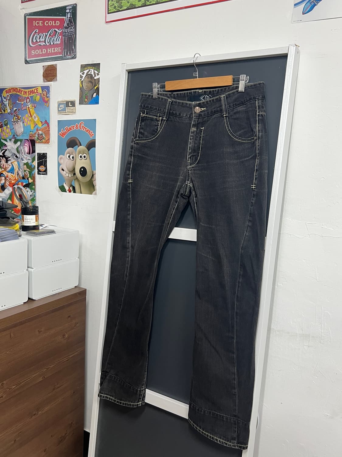 Evisu 에비수 엔지니어드 나팔핏 부츠컷 흑청 데님 팬츠 상품이미지10