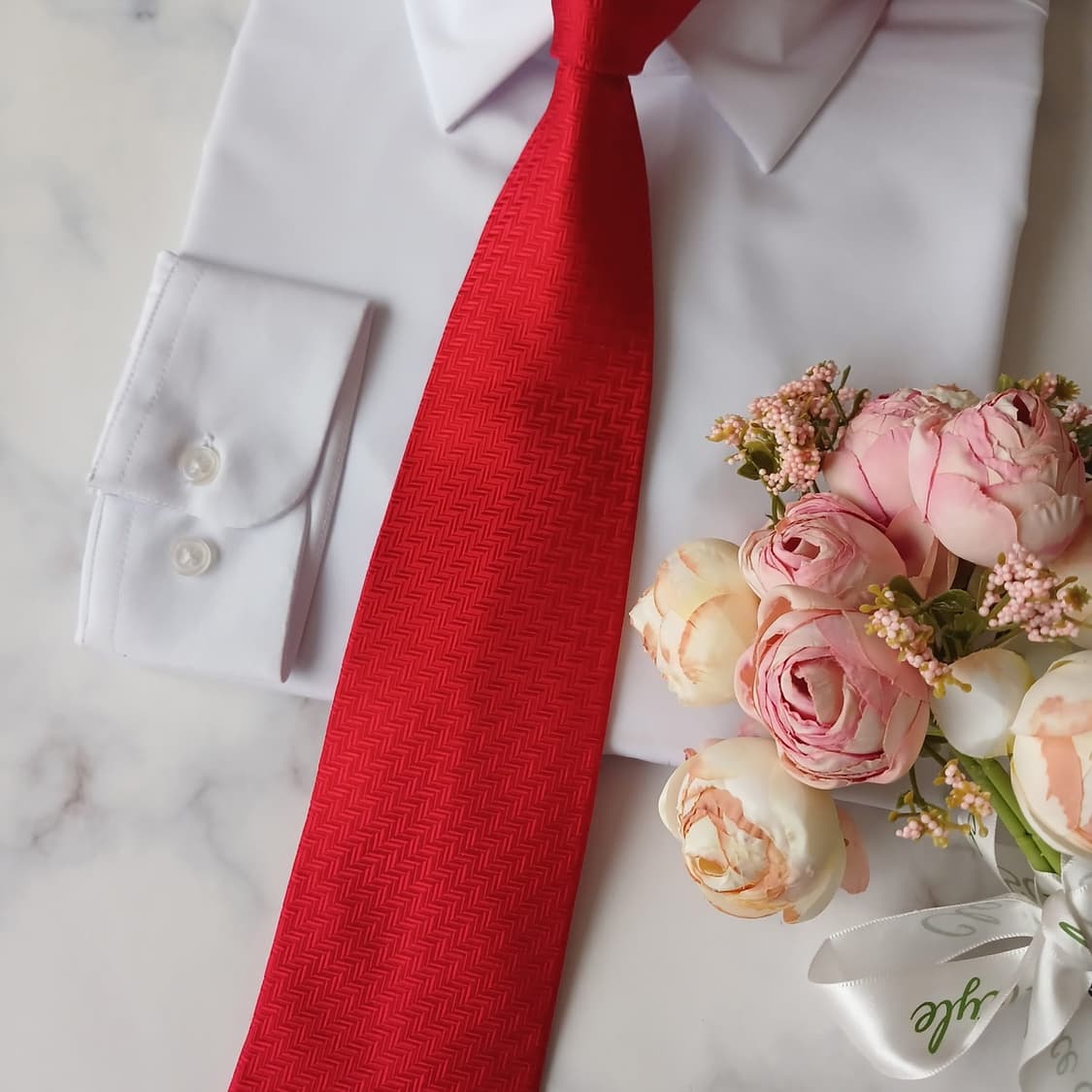 니나리치 실크 레드 헤링본 넥타이 9.2cm A+등급 A19381
 상품이미지7