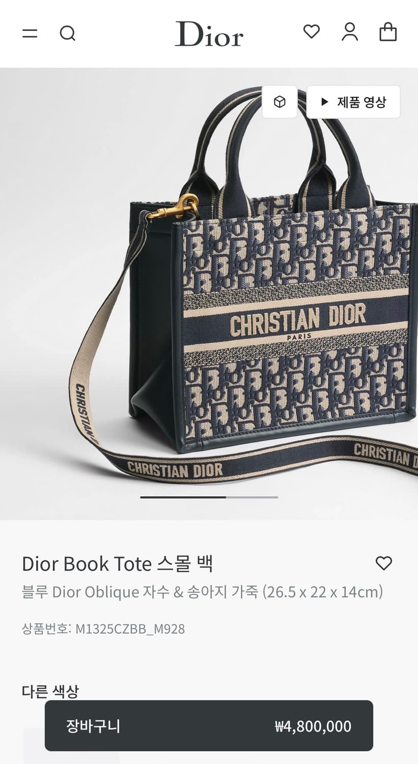 디올 오블리크 토트백 스몰  상품이미지4