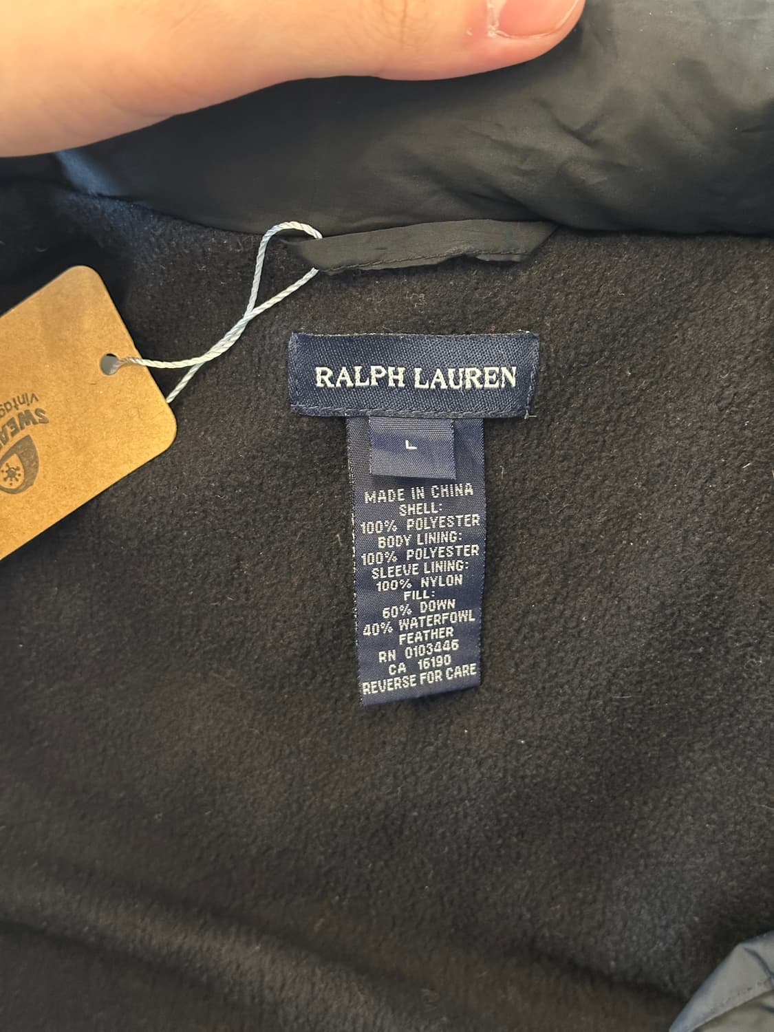 폴로 랄프로렌 숏패딩 블랙 kids L 상품이미지4