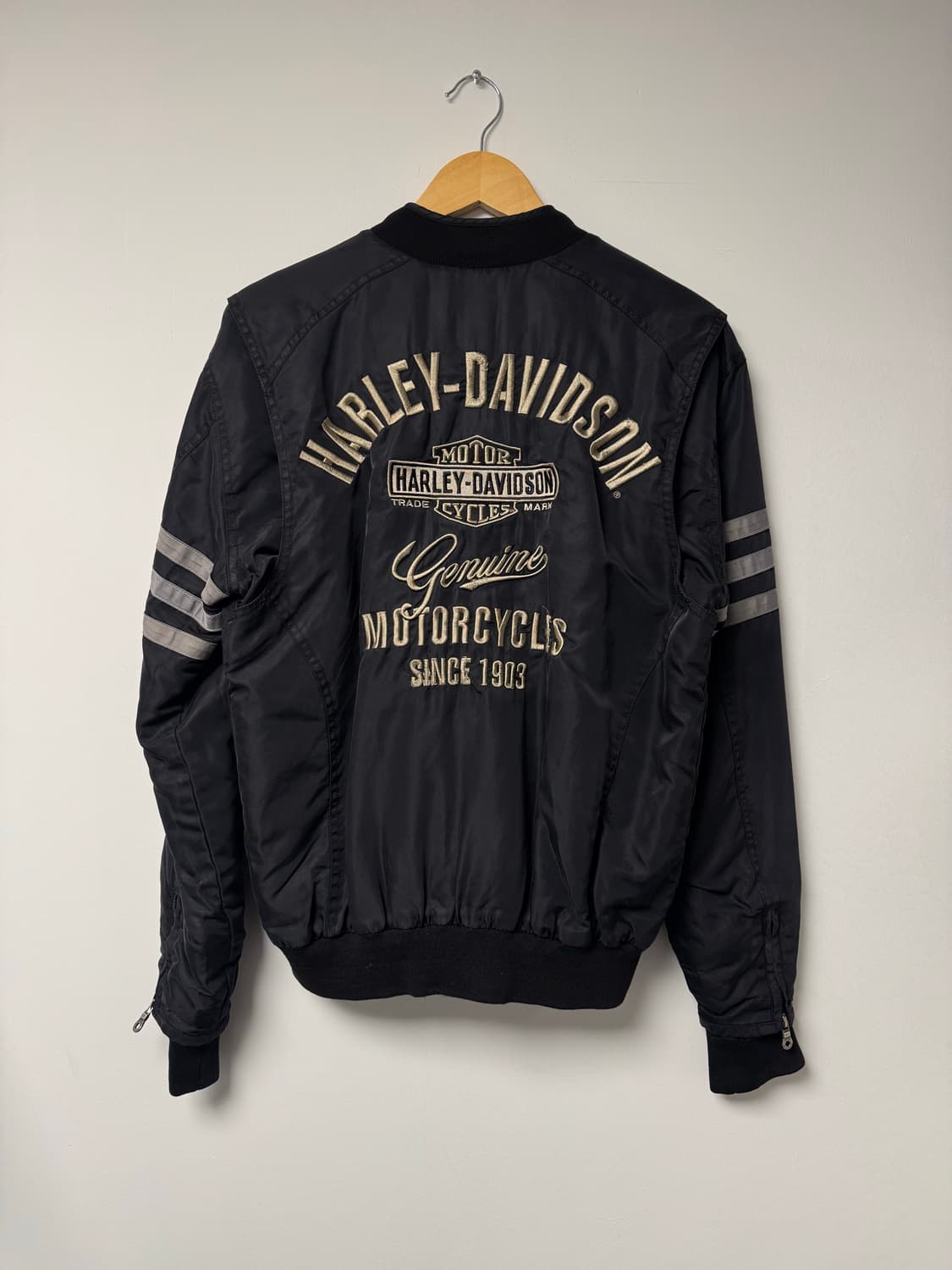 할리데이비슨 나일론 모터사이클 봄버 바시티 자켓 점퍼 S 상품이미지4