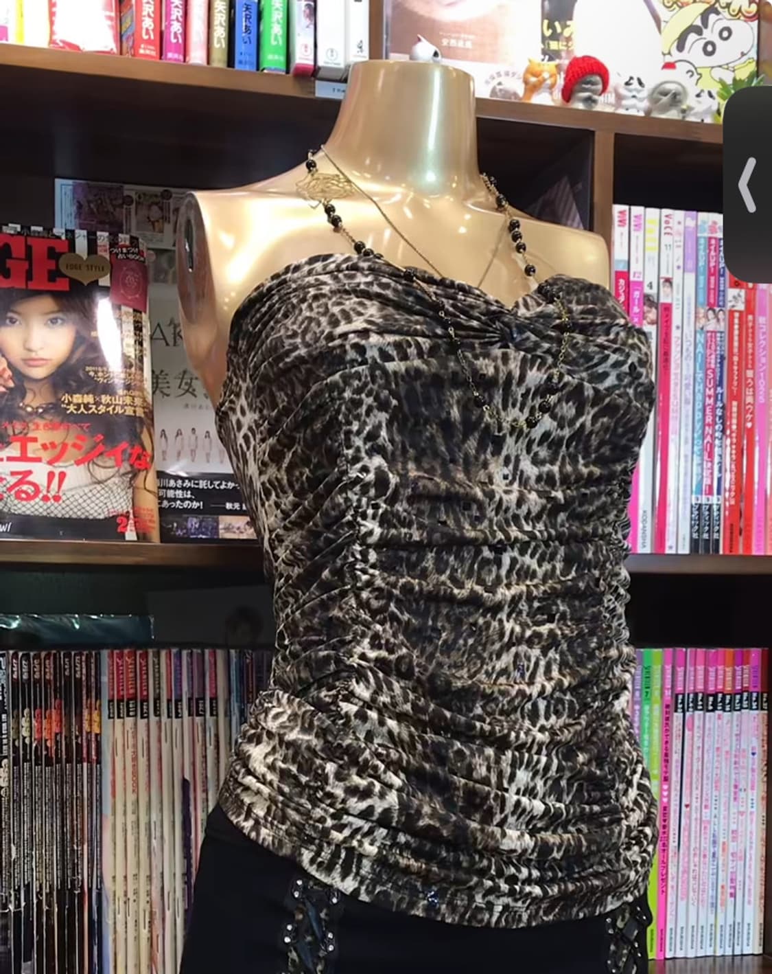 갸루 레오파드 글리터 튜브탑 상품이미지1